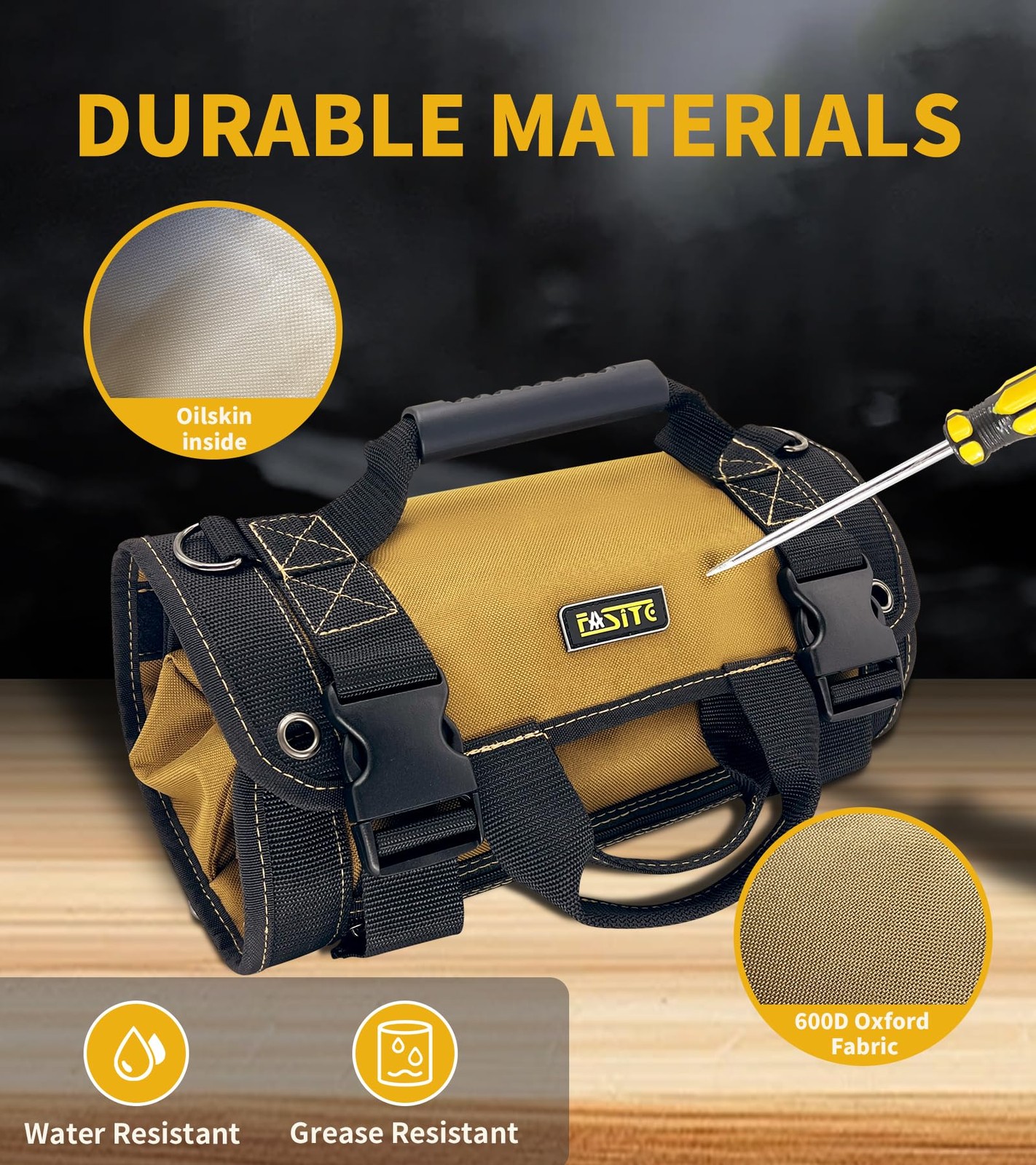Large Roll Up Tool Bag Organizer 13 Pocket Pouch Heavy Duty Carrier Bag