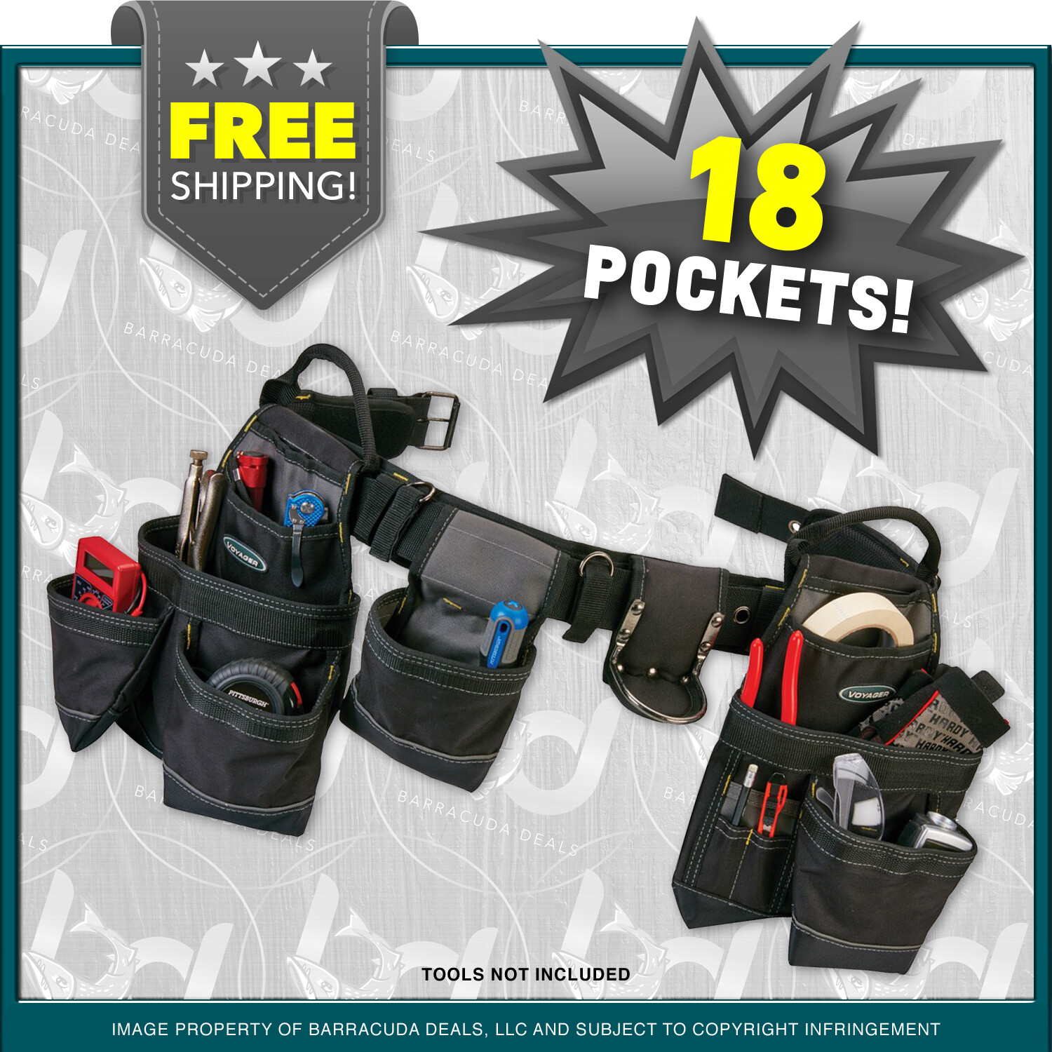 Voyager 18 Pocket Heavy Duty Tool Belt 63294