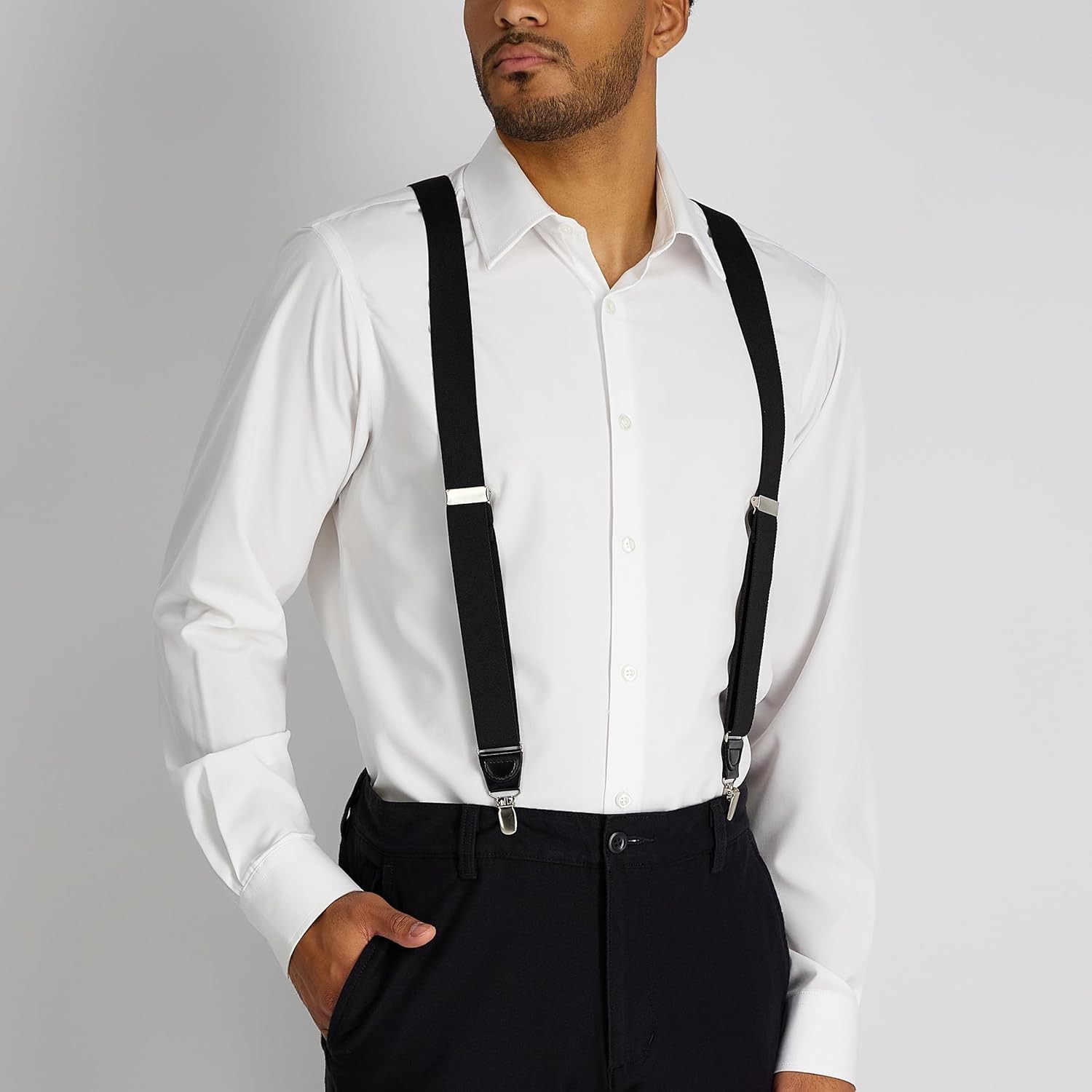 DOCKERS mens Solid Suspender One Size, Black