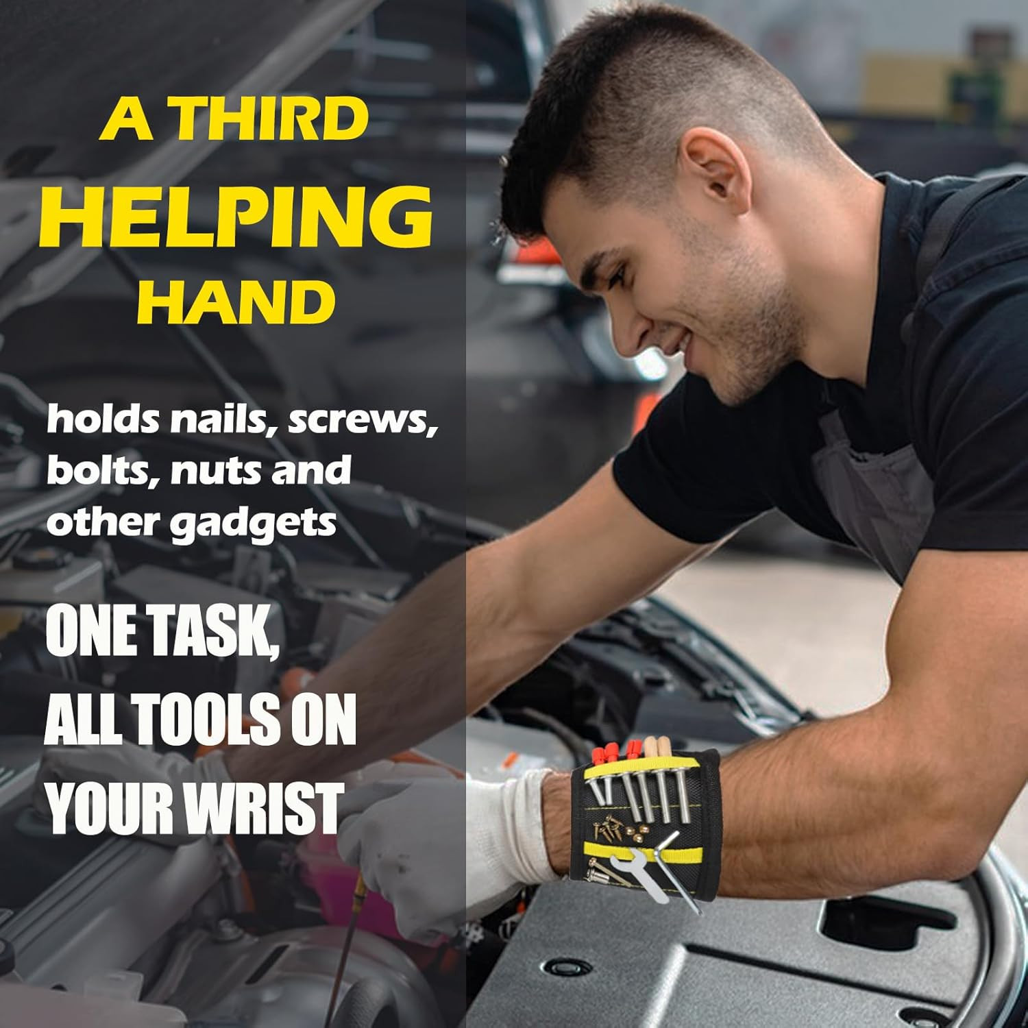 PPRAFDD Magnetic Wristband for Tools, Gift for Men Stocking Stuffers | Tools Bel