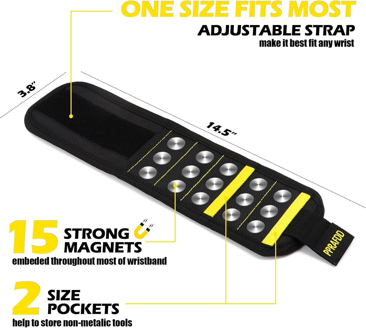 PPRAFDD Magnetic Wristband for Tools, Gift for Men Stocking Stuffers | Tools Bel