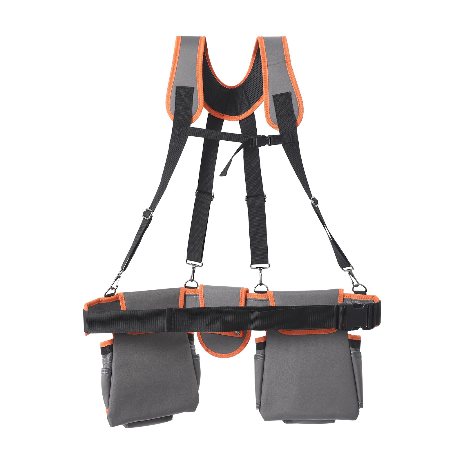 Heavy Duty Tool Belt Pouch with Suspenders, Multifunctional Electrician Tool Bag
