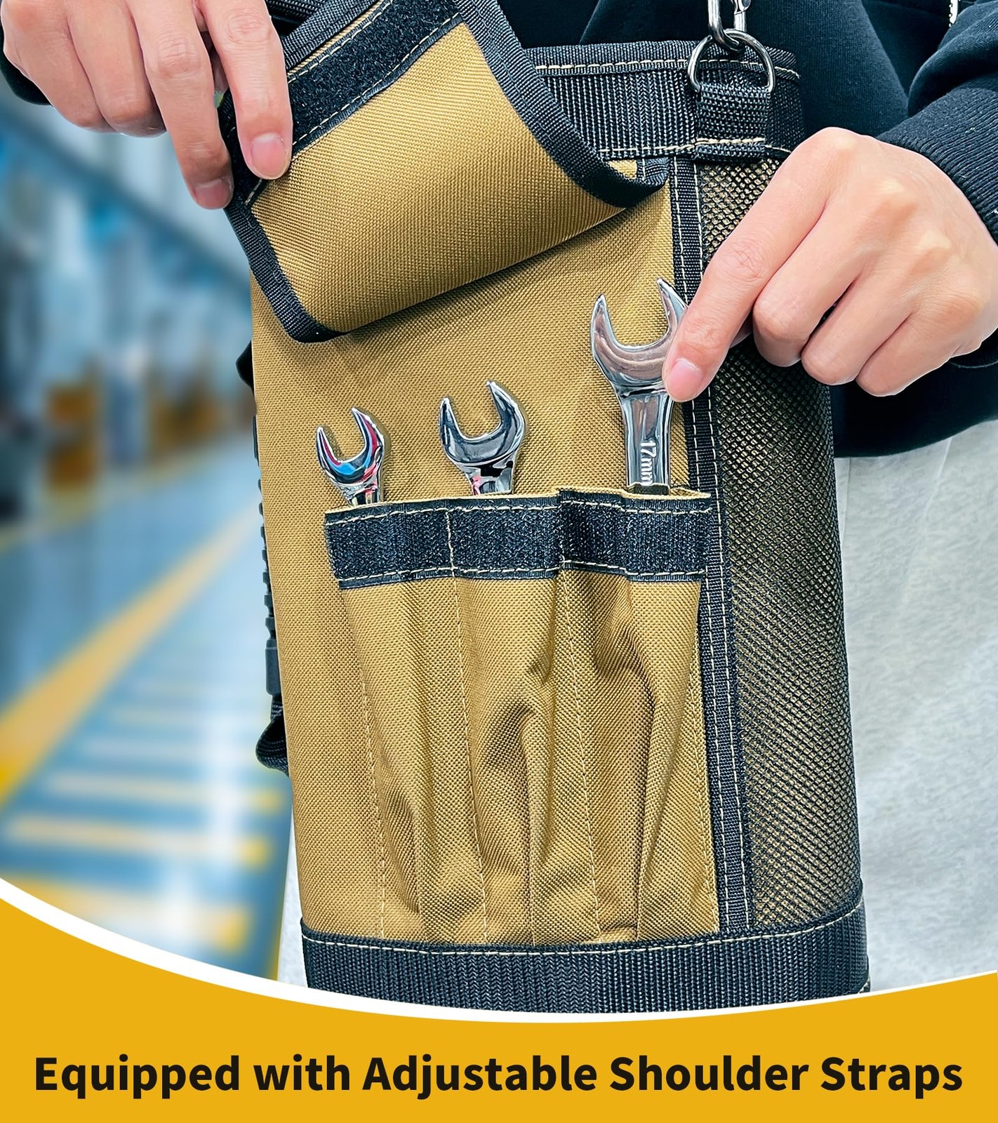 Large Roll Up Tool Bag Organizer 13 Pocket Pouch Heavy Duty Carrier Bag