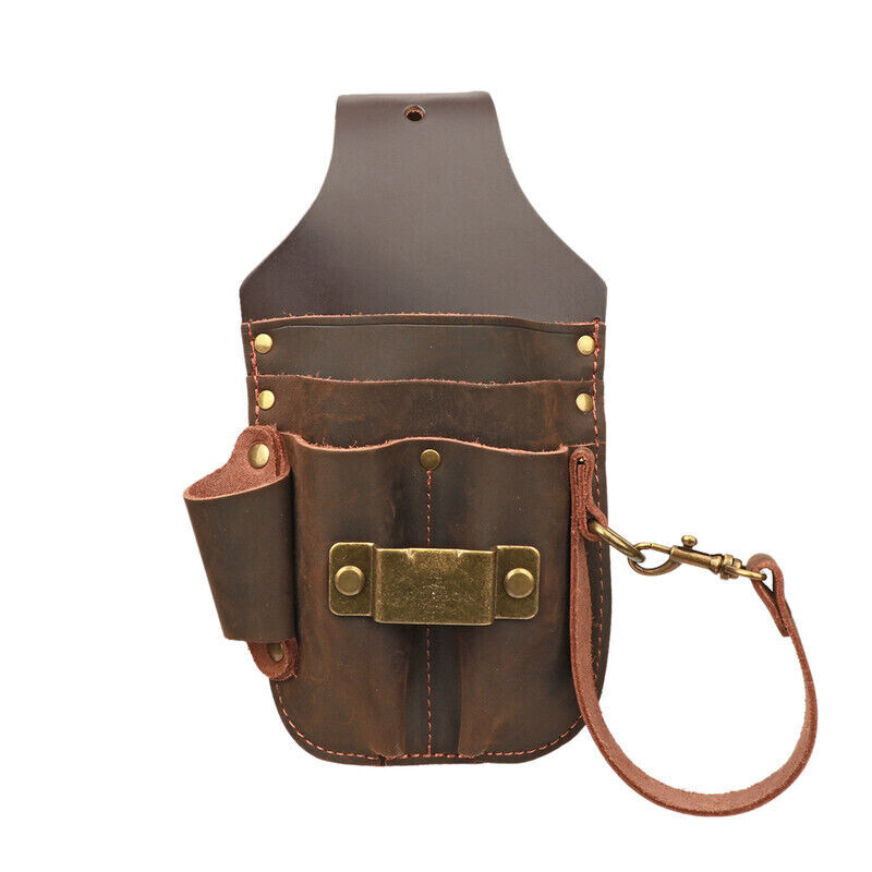 TOURBON Leather 5 in 1 Holster Electric Tape Thong Carry Tool Pouch Belt Holder
