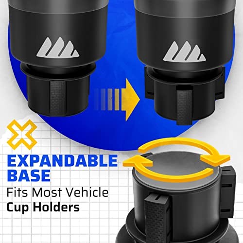 Hydro Expander – Car Cup Holder Expander Organizer with Adjustable Base Black