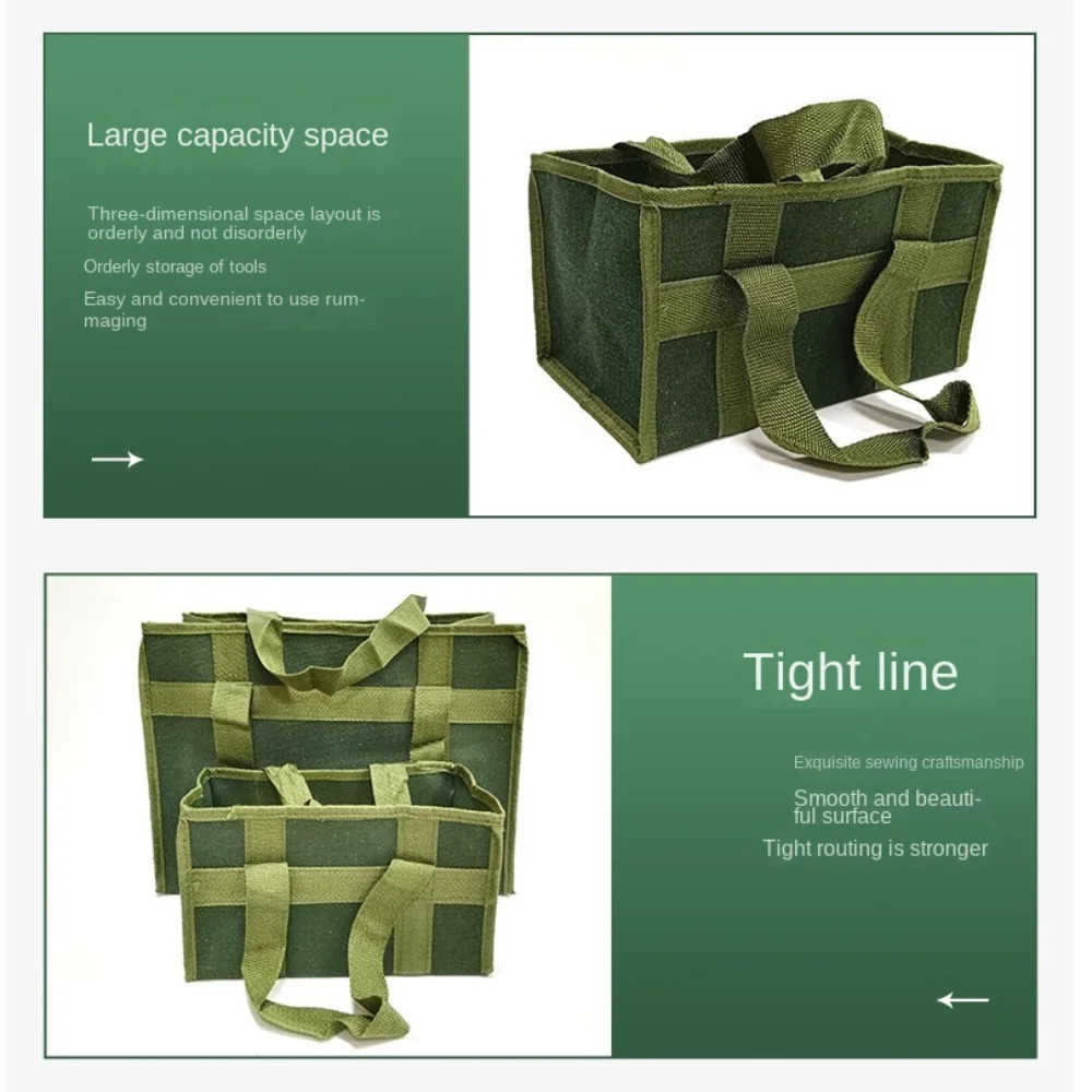 High Strength Handheld Tool Bag Portable Canvas Garden Storage Bag Lightweight D