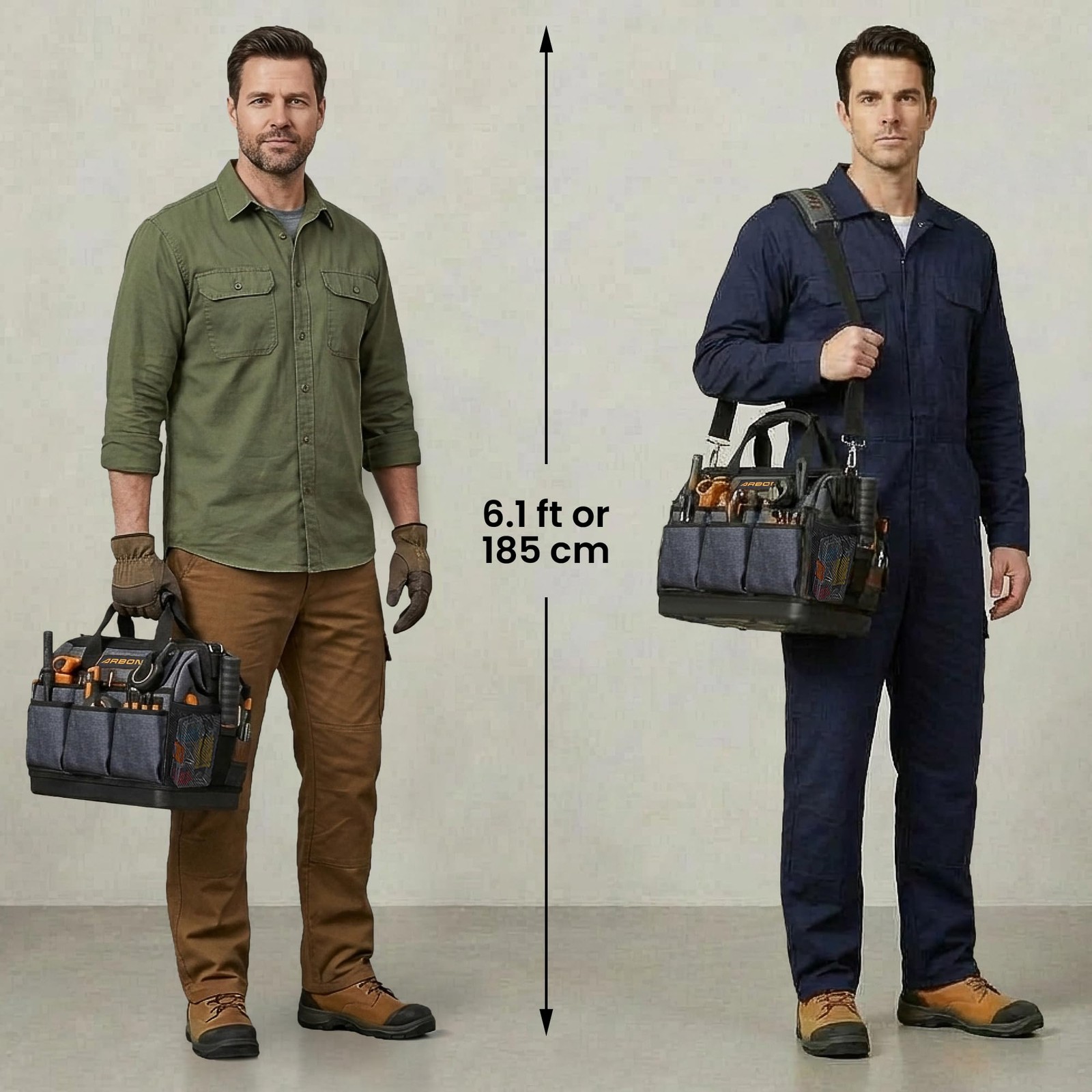 34 Pockets Tool Bag 16 Inch With Hard Waterproof Base Heavy Duty Molle Large Too