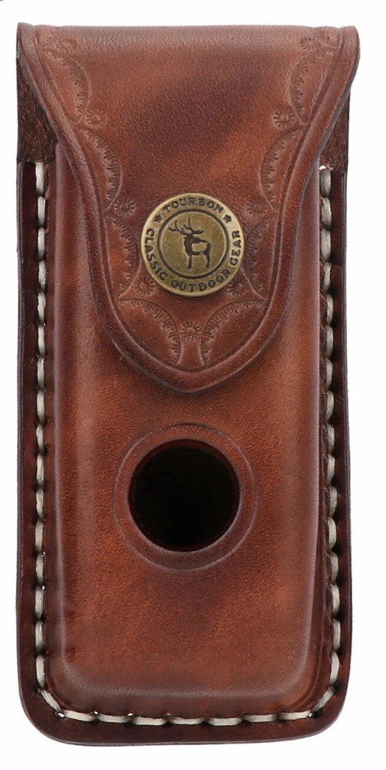 Tourbon Leather Knife Sheath for Folding Horizontal Trapper Knife Belt Holster