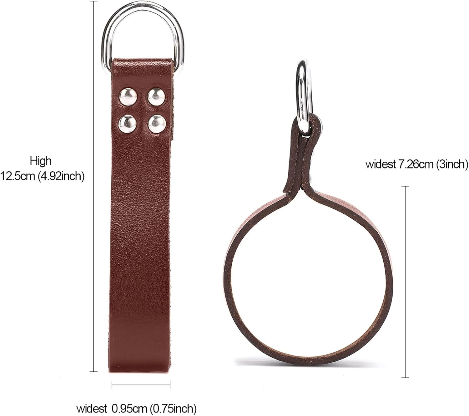 4-Piece Heavy Duty Leather Tool Belt Connectors Set – Universal Fit in Brown