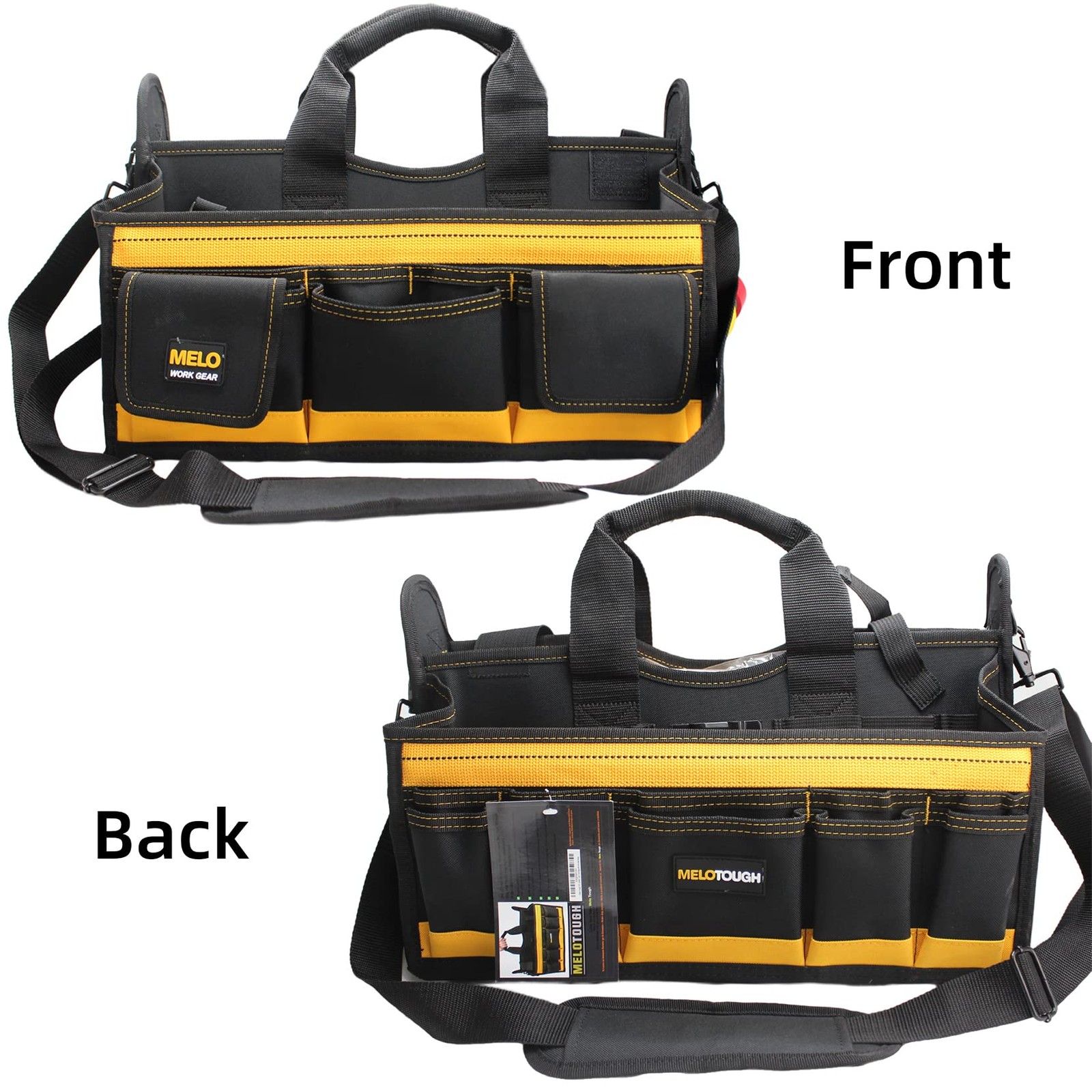 MELOTOUGH Electrician Tool Bag with shoulder strap 17 inch, HAVC Tool bag, Op…