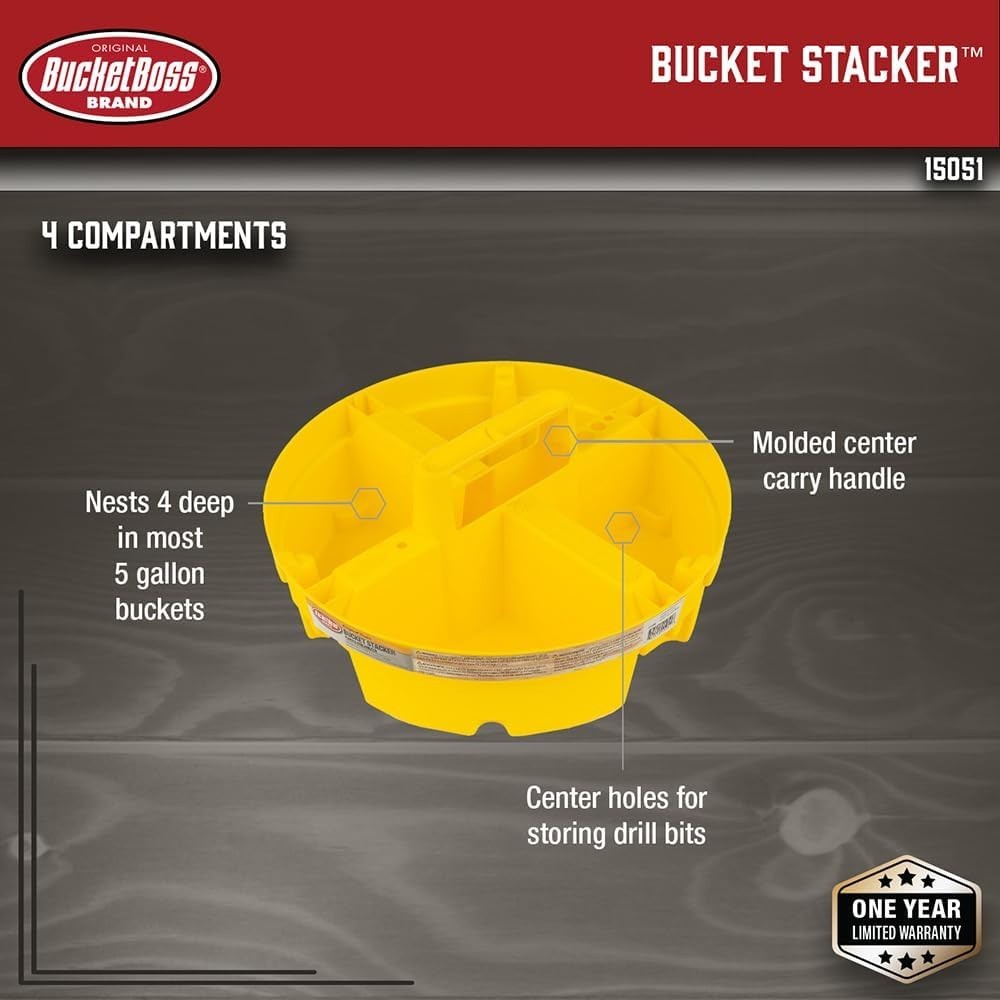 Bucket Boss 15051 Bucket Stacker Small Parts Organizer Fits 5 Gallon Bucket 2 Pa