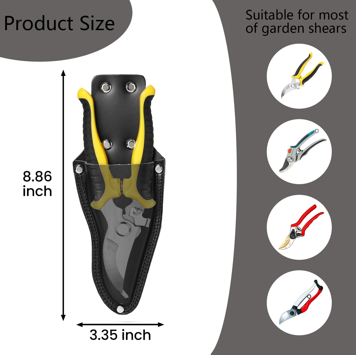 Solid Leather Pruner Holster Sheath Scissor Holder With Clip Garden Tool