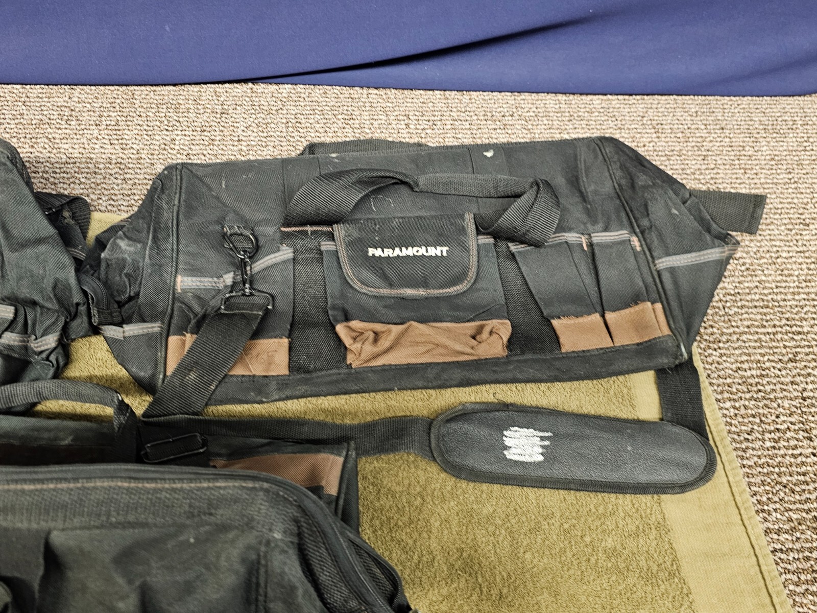 3 Paramount Mechanics Canvas Tool Bags Zipper Bag Black Large Military