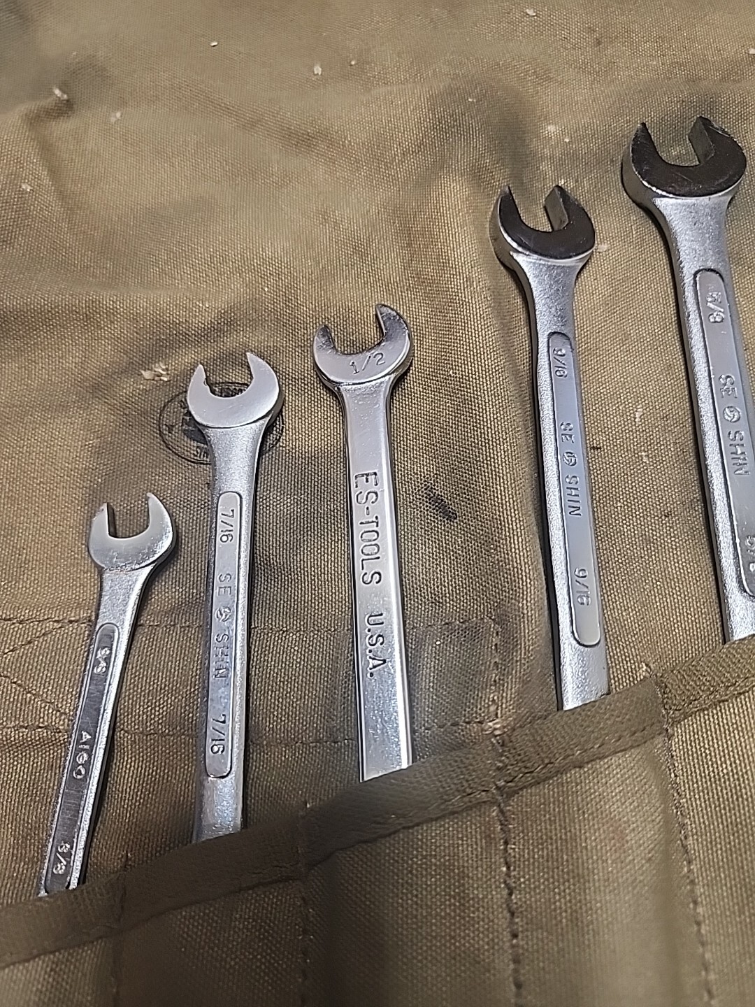 Nicholas Military Wrench Canvas Holder With Wrenches Se Shin And Other Wrenches