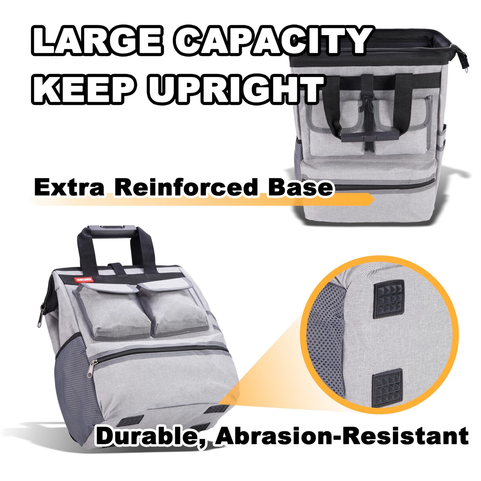 Justzon Backpack Tool Bag Padded Back Support Heavy Duty Tool Kit Carrier