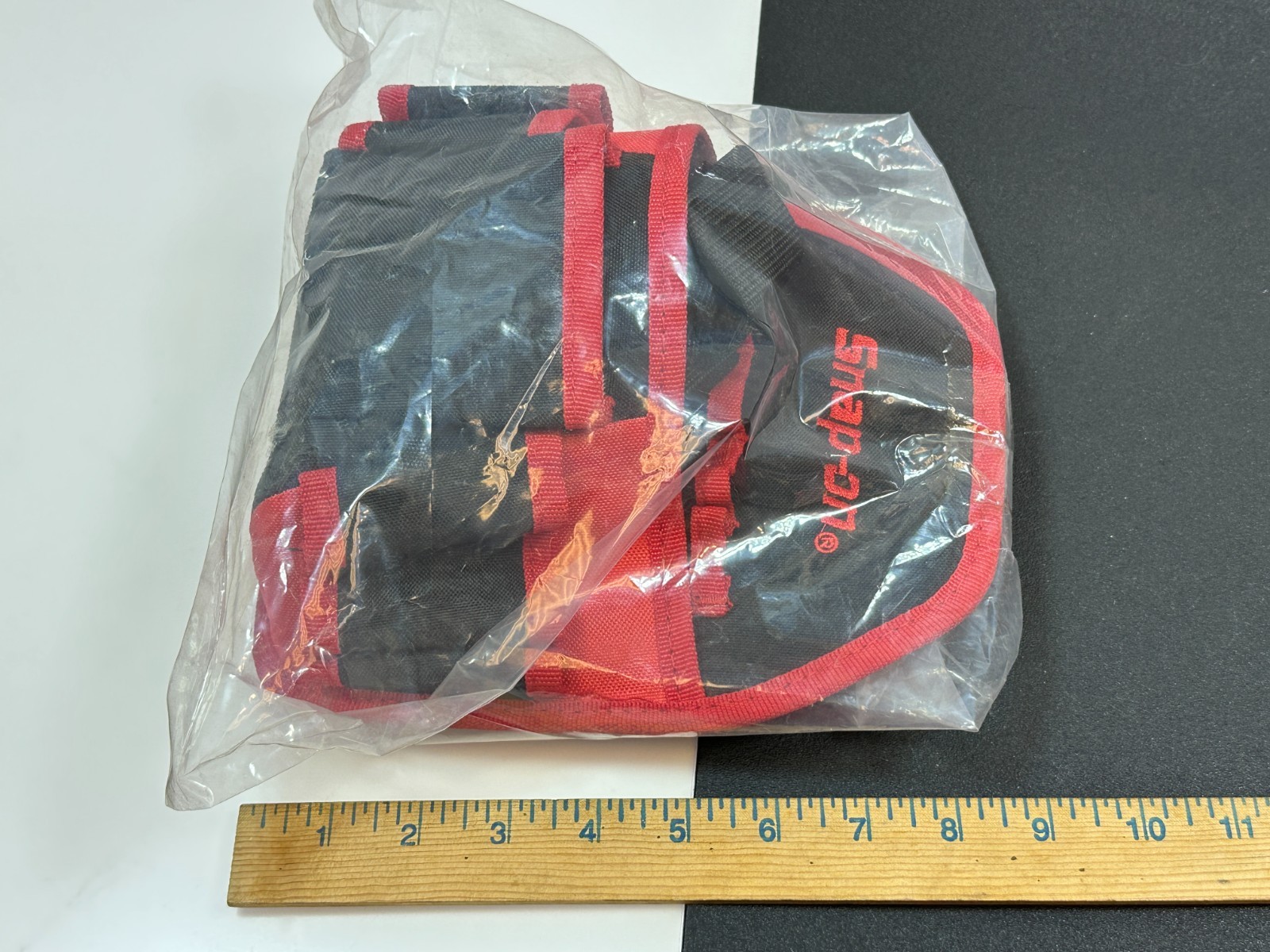 NEW Snap On Tools Tool Pouch Bag w/ Strap, Red/Black Tool Belt w/ Pockets & Clip