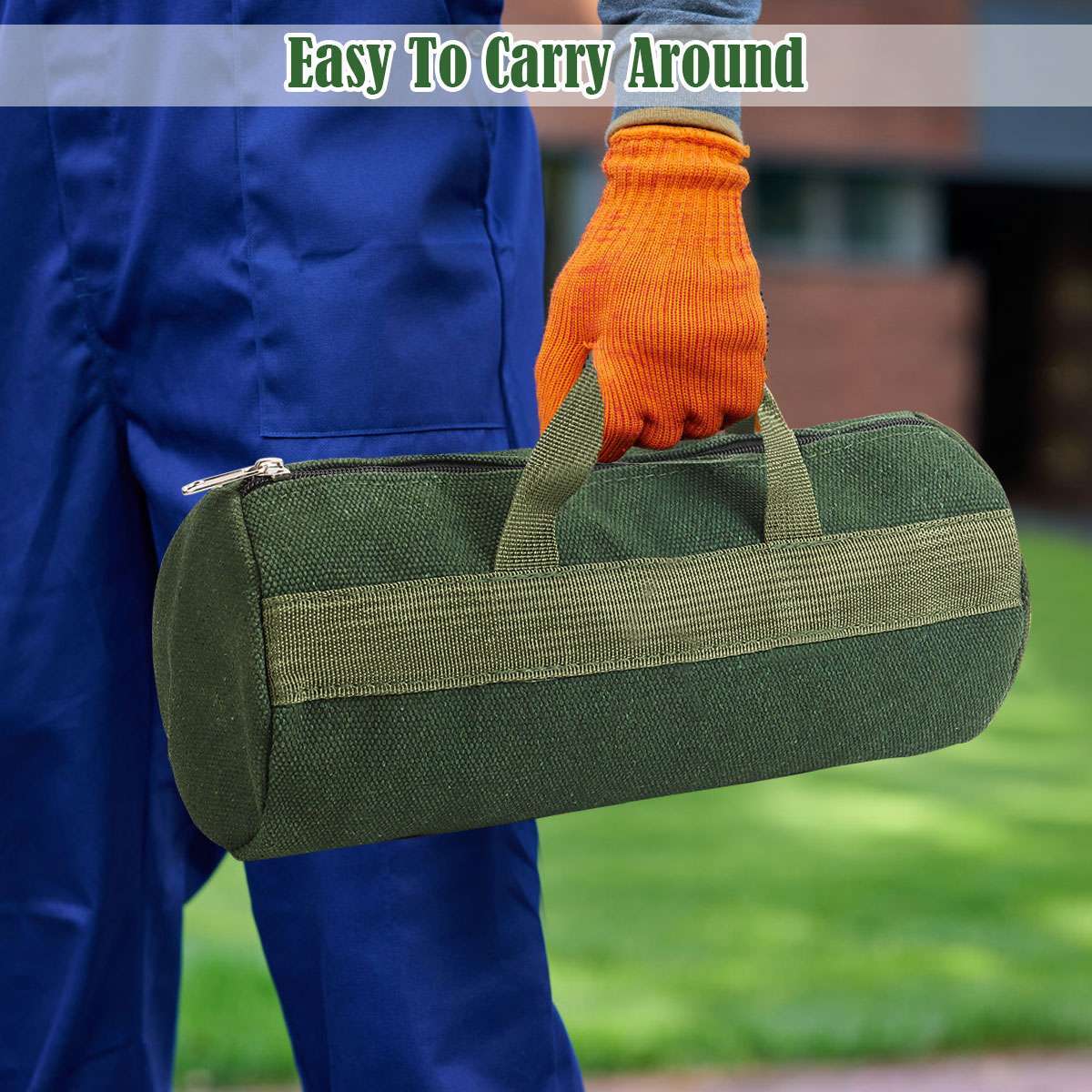 Heavy Duty Canvas Tool Bag Carry Tote Storage Work Utility Mechanics Waterproof