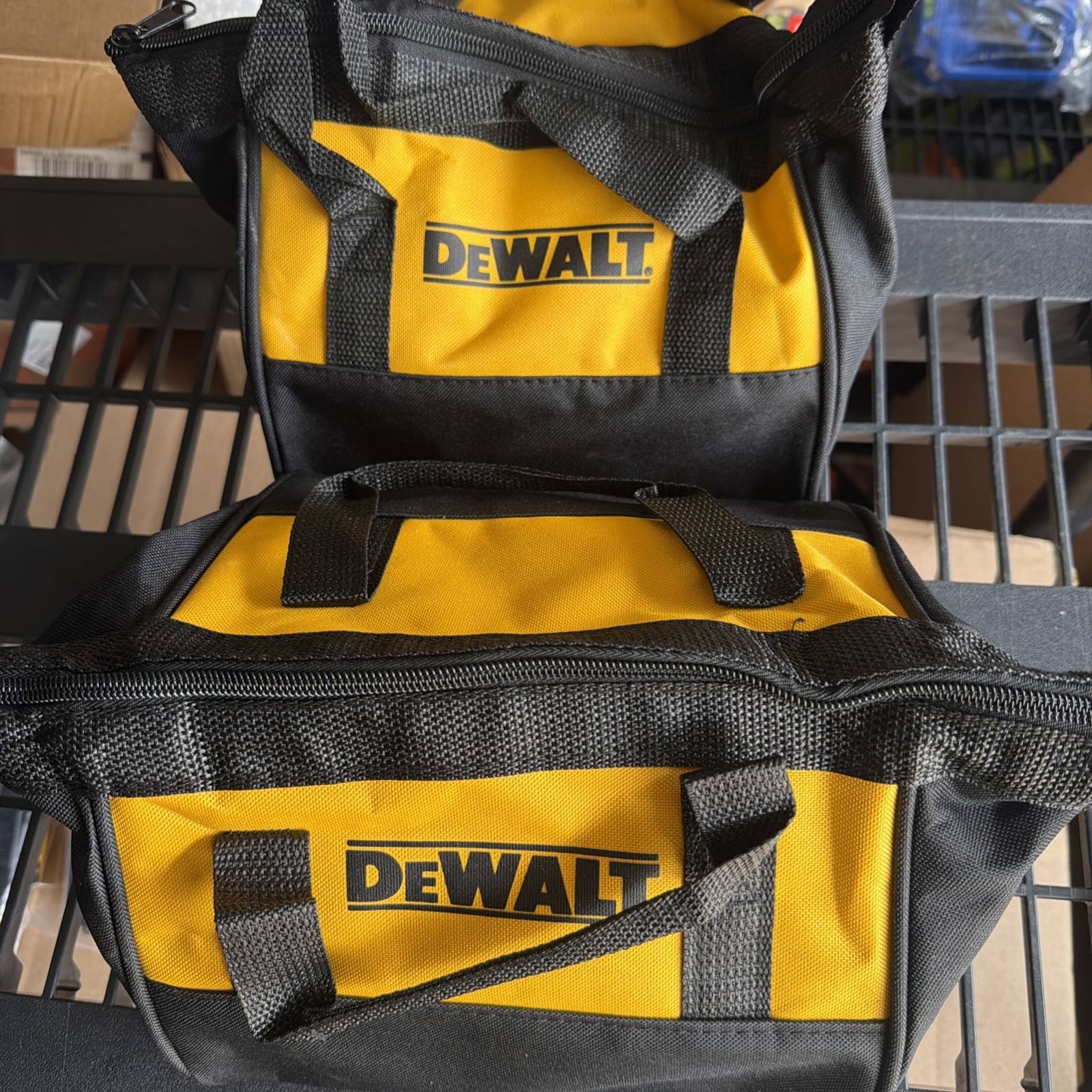 Lot Of 2- DeWalt 9″ X 9″ X 8″ Small Canvas Tool Bag. TWO BAGS