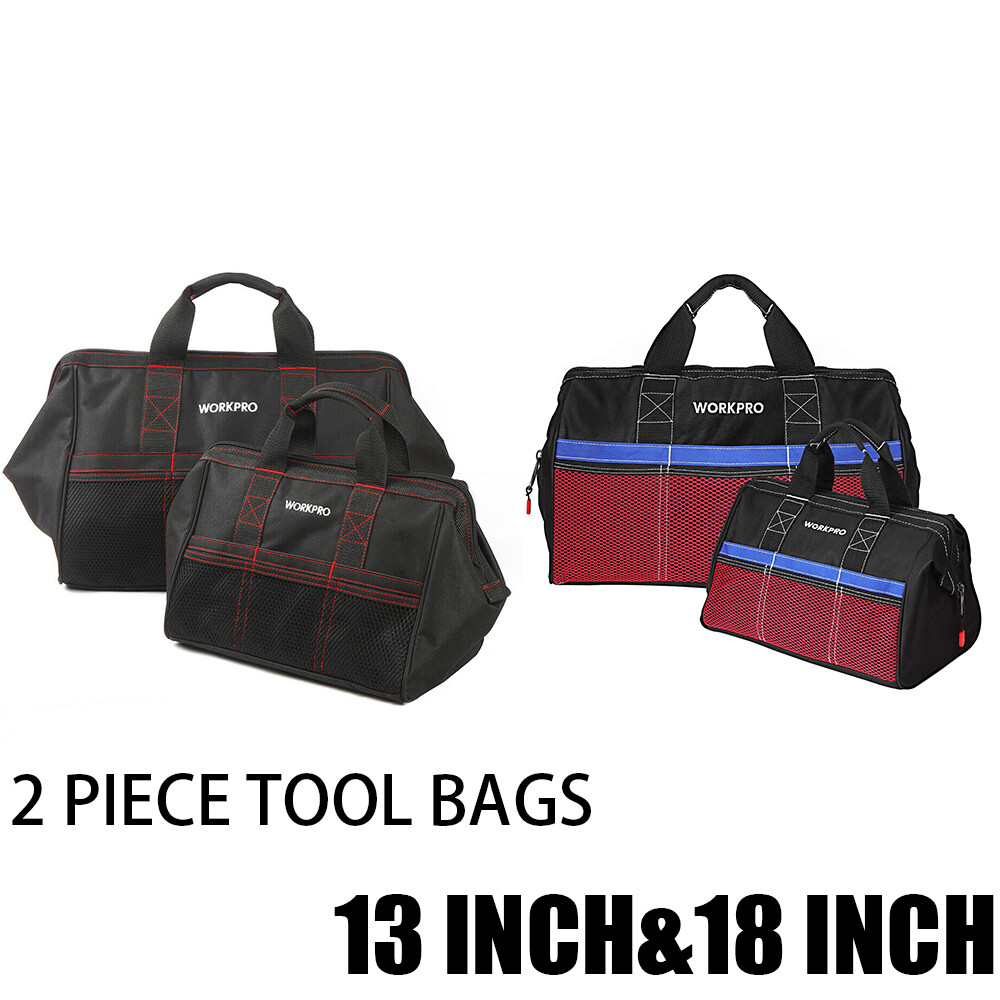 2Pack 13-inch 18-inch Heavy Duty Tool Bag Tool Storage Bag Oxford Wide Mouth Bag