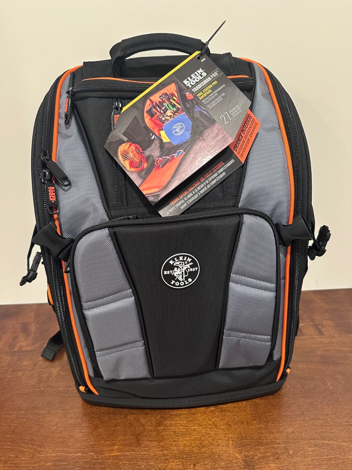 Klein Tools 62482 Tradesman Pro Tool Station Tool Bag Backpack, 27 Pockets