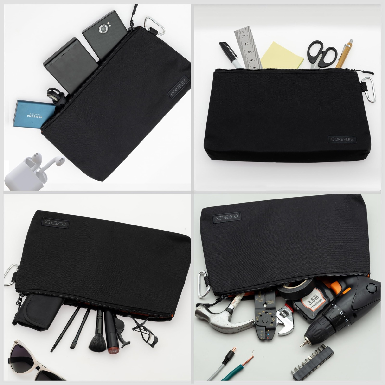 Multipurpose Tool Pouch Zipper Bag – Heavy Duty Storage Bag (6 Pack, 12″)