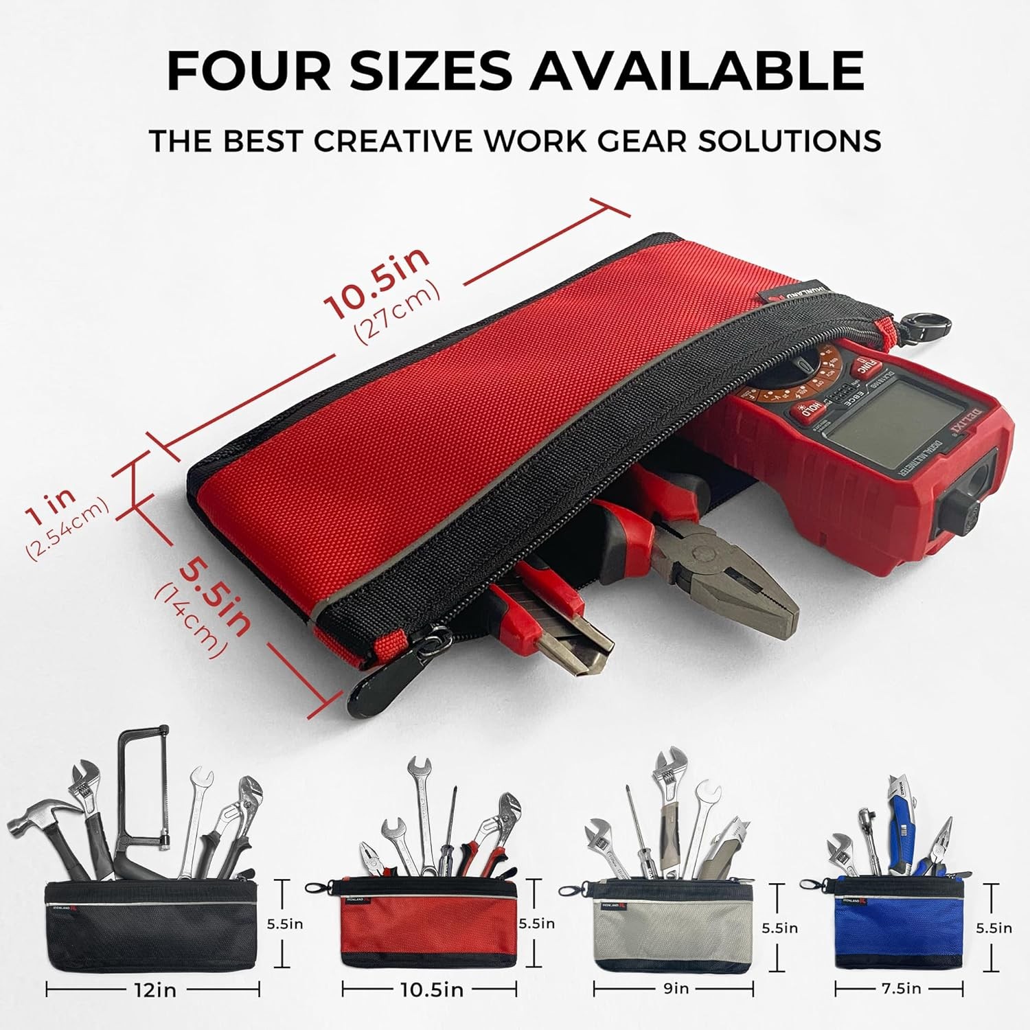 IRONLAND Small Tool Pouches with Zipper Premium Small Tool Bags Waterproof 1680D