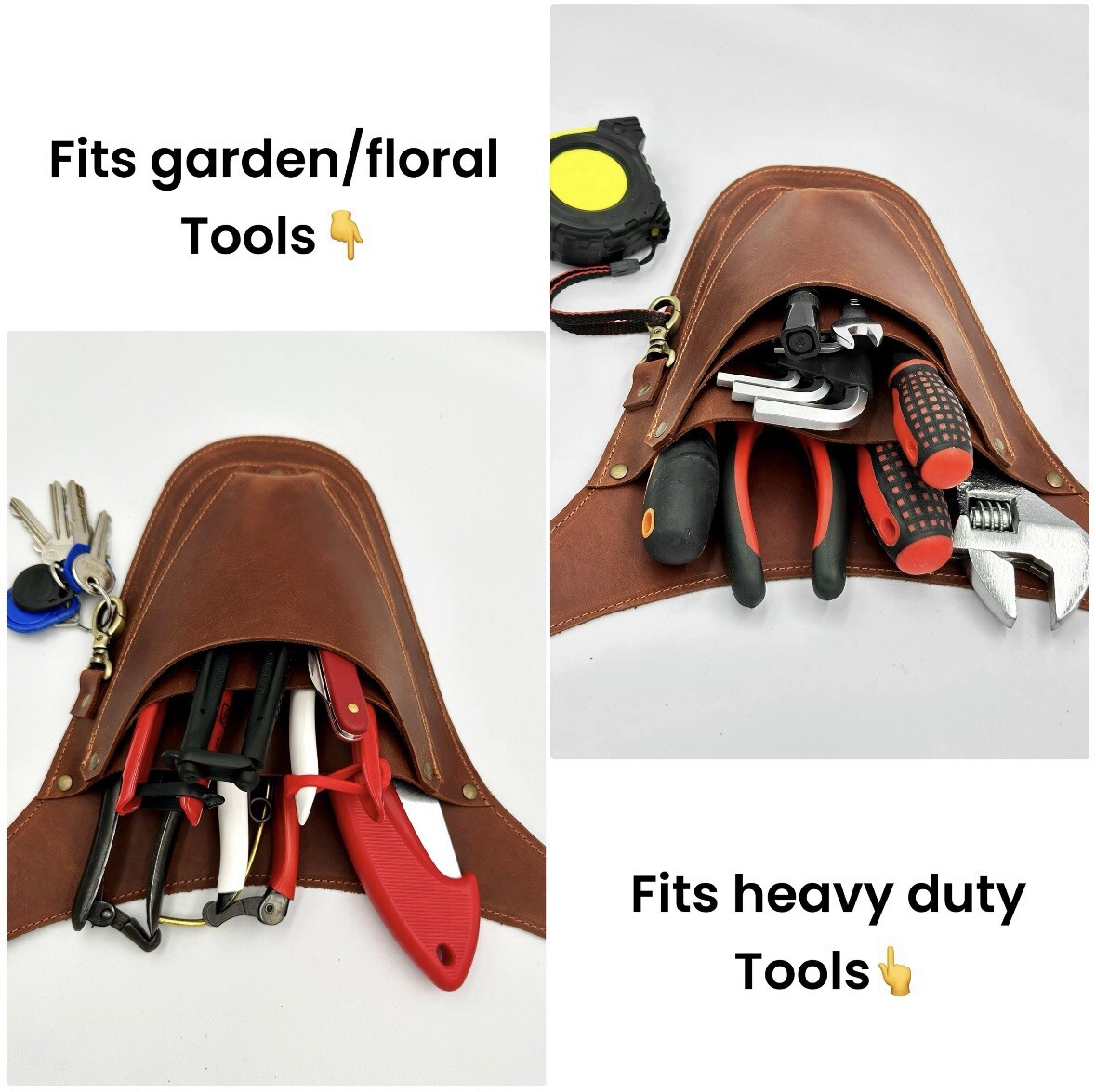 Leather Tool Belt for Florist/Gardener Tool Pouch, Tool Bag Leather Tool Pouch