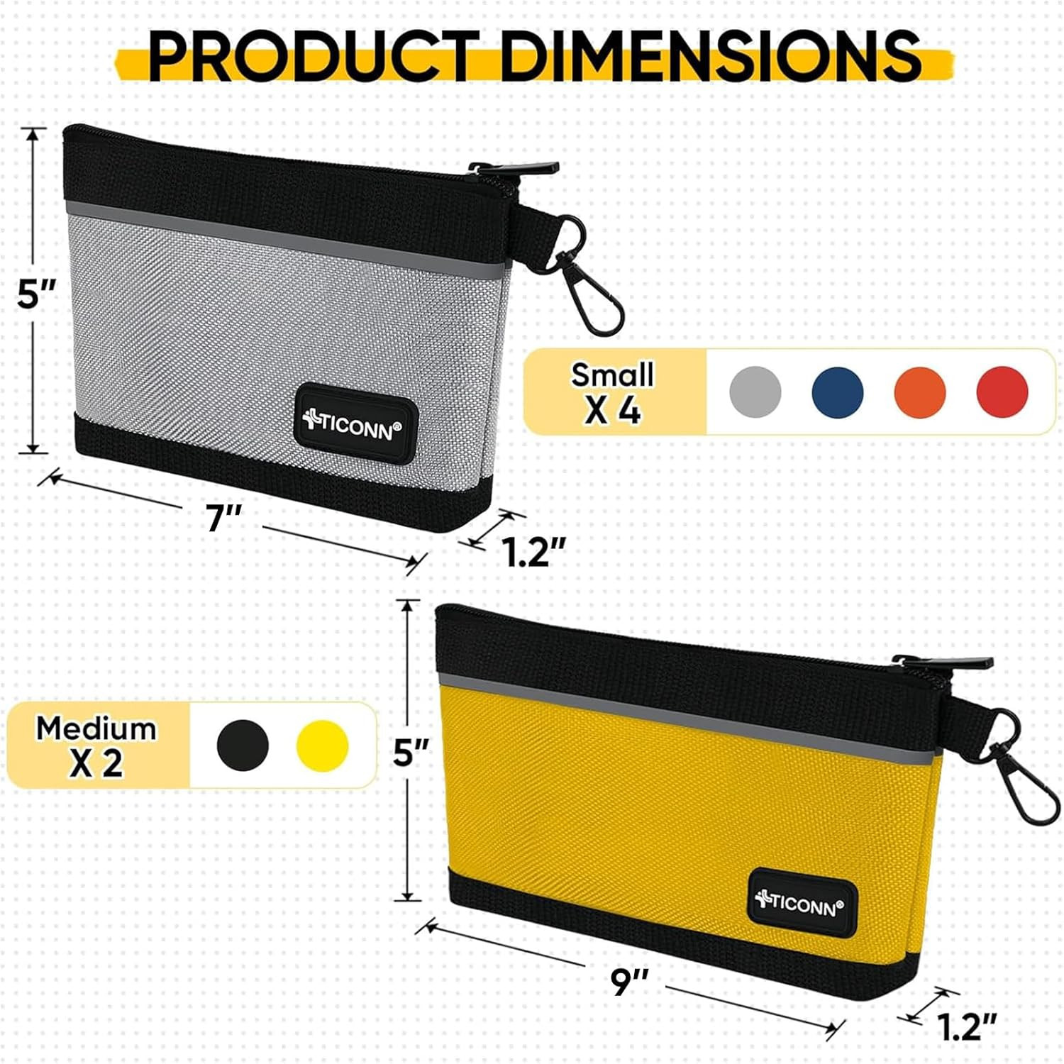 Tool Pouches With Zipper 1680D Oxford Small Tool Bags Waterproof Utility Bag NEW