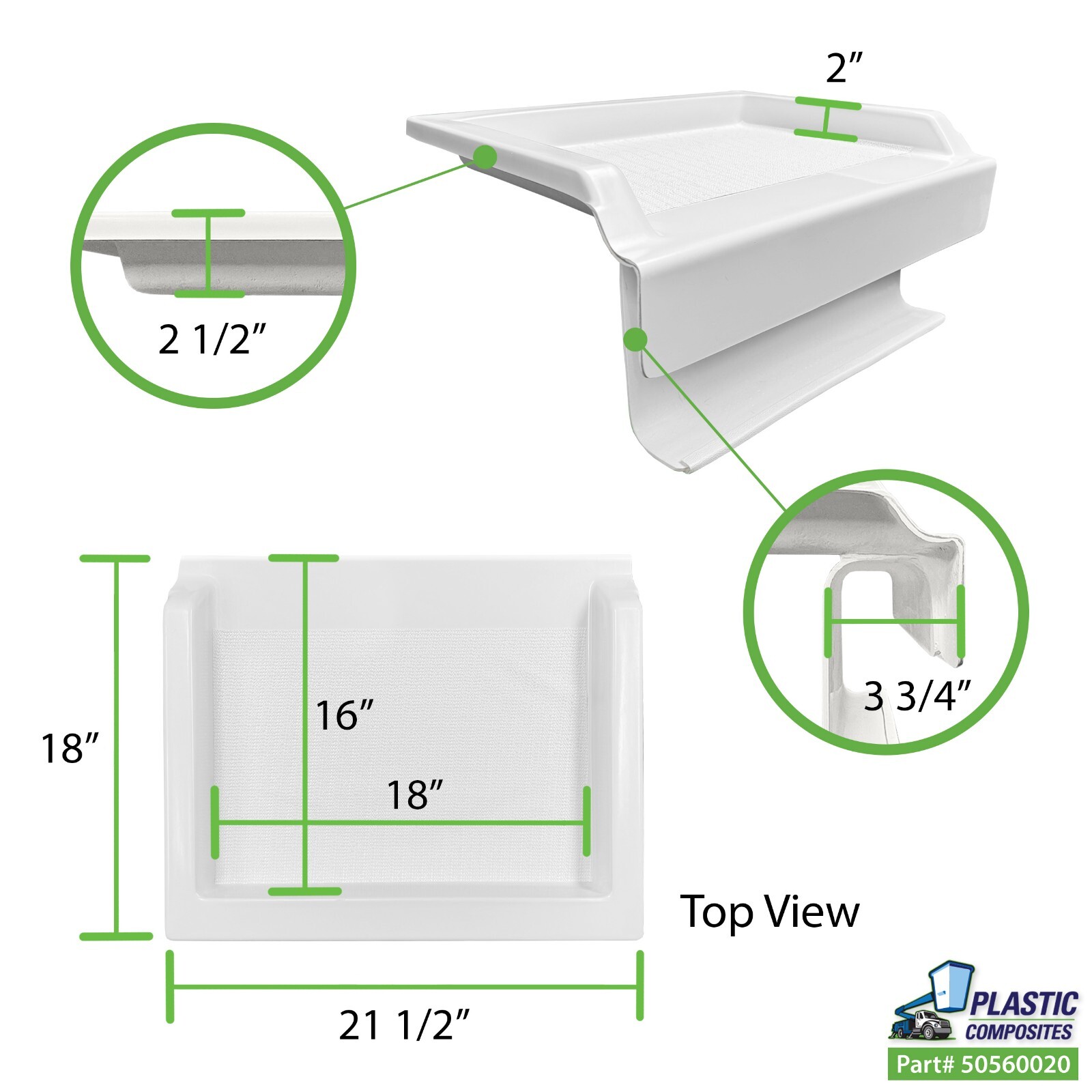 Bucket Truck Parts Work Shelf (Outside Mount)