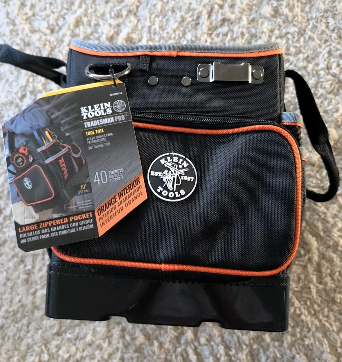 Tool Bag Tradesman Pro Tool Tote 40 Pockets 10-Inch Klein Tools