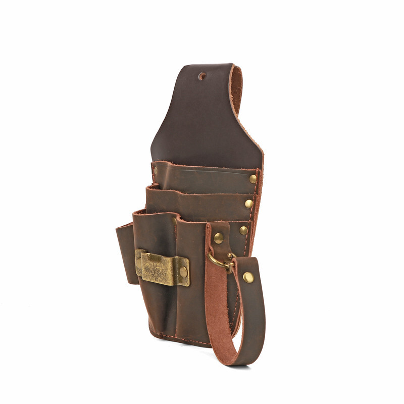 TOURBON Leather Workshop Heavy Duty Tools Belt Holster Utility Electrician Pouch