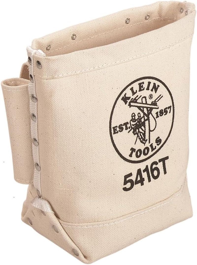Klein Tools 5416T Tool Bag, Bull-Pin and Bolt Pouch, No. 4 Canvas with Tunnel