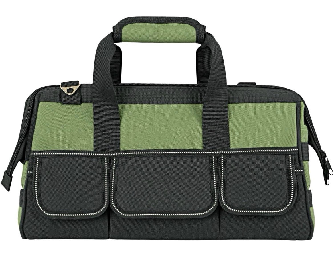 16 Inch Tool Bag with 25 Pockets Heavy Duty with magnetic wrist strap, Tool Belt