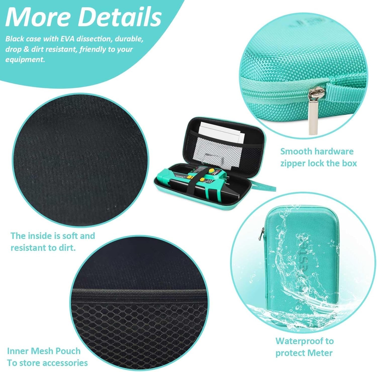Waterproof EVA Tool Case 8.3” for Multimeter & Digital Testers – Elegant Green