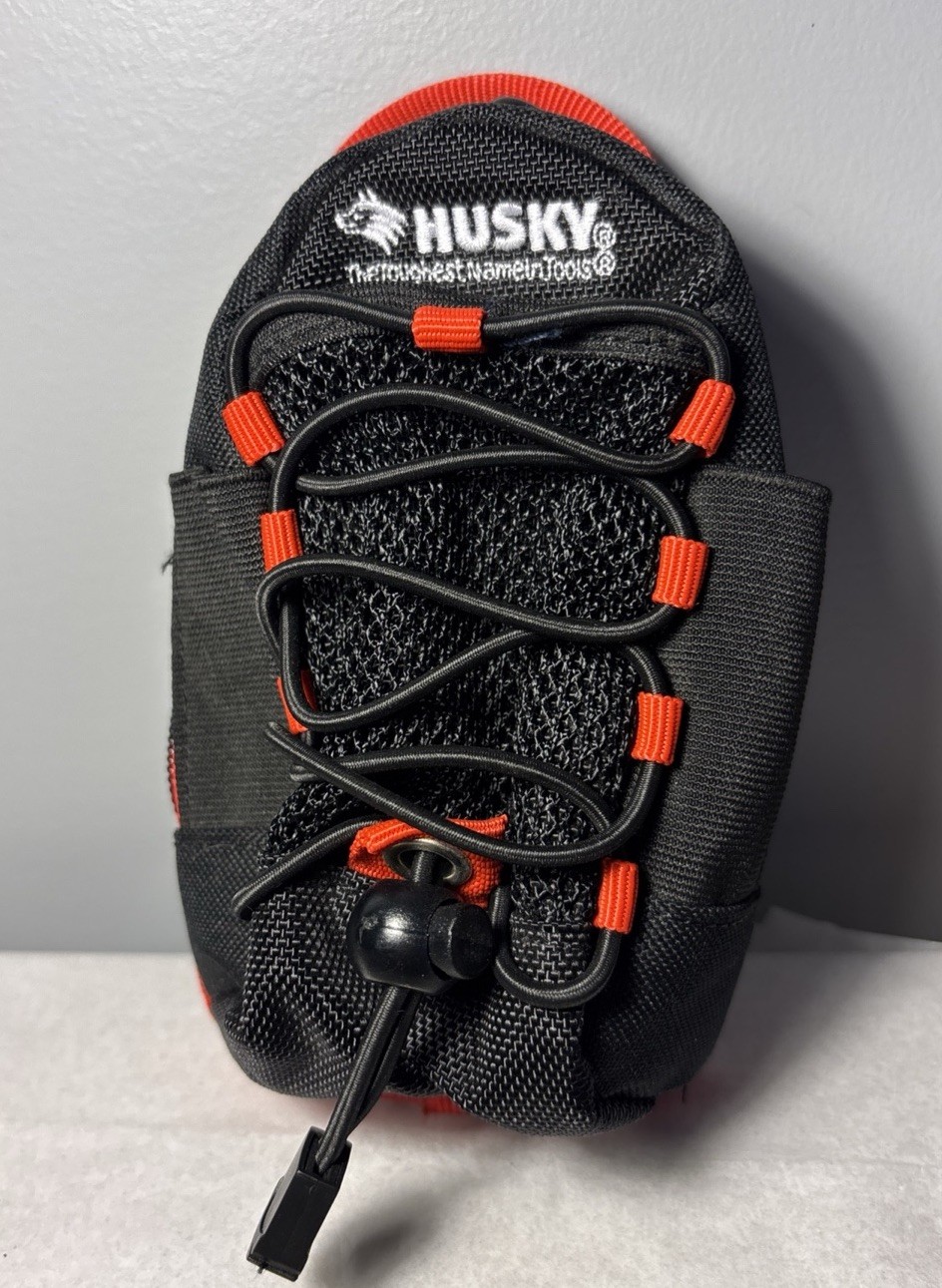 Husky Black/Red Fabric Tool Pouch Belt Clip with Carabiner Clip New-No Tags