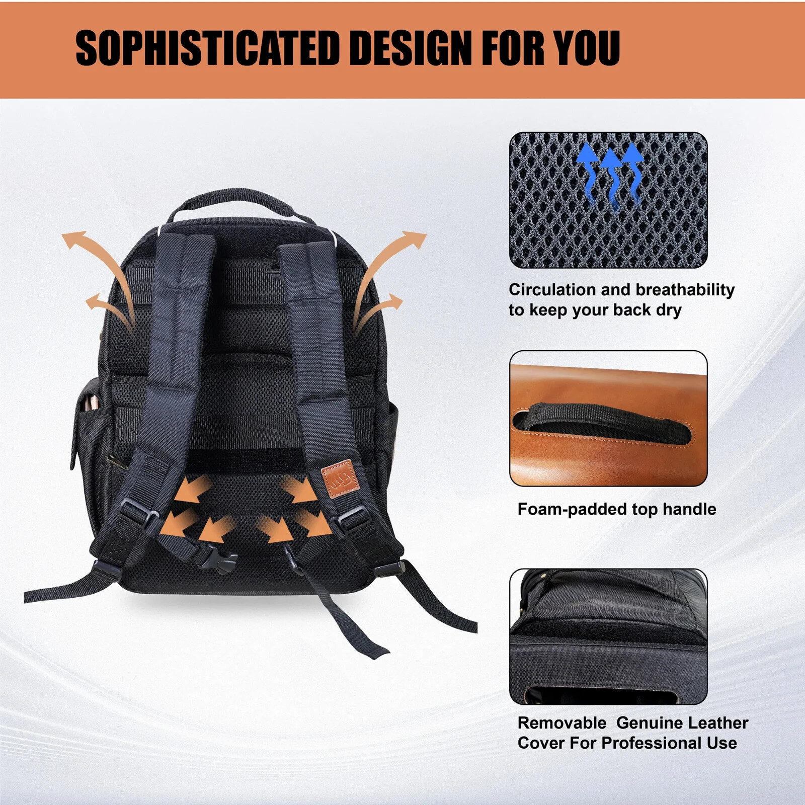 Toolux Mechanical Backpack with removable leather flap