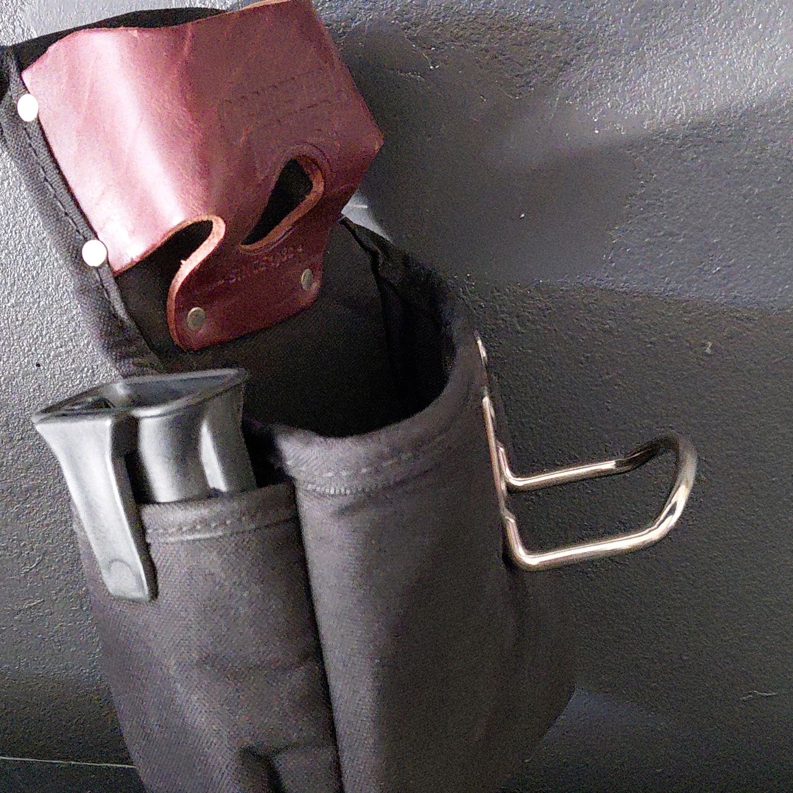 Occidental Leather Tool Belt Pouch/Holster Hammer Loop Black/Brown Leather Top