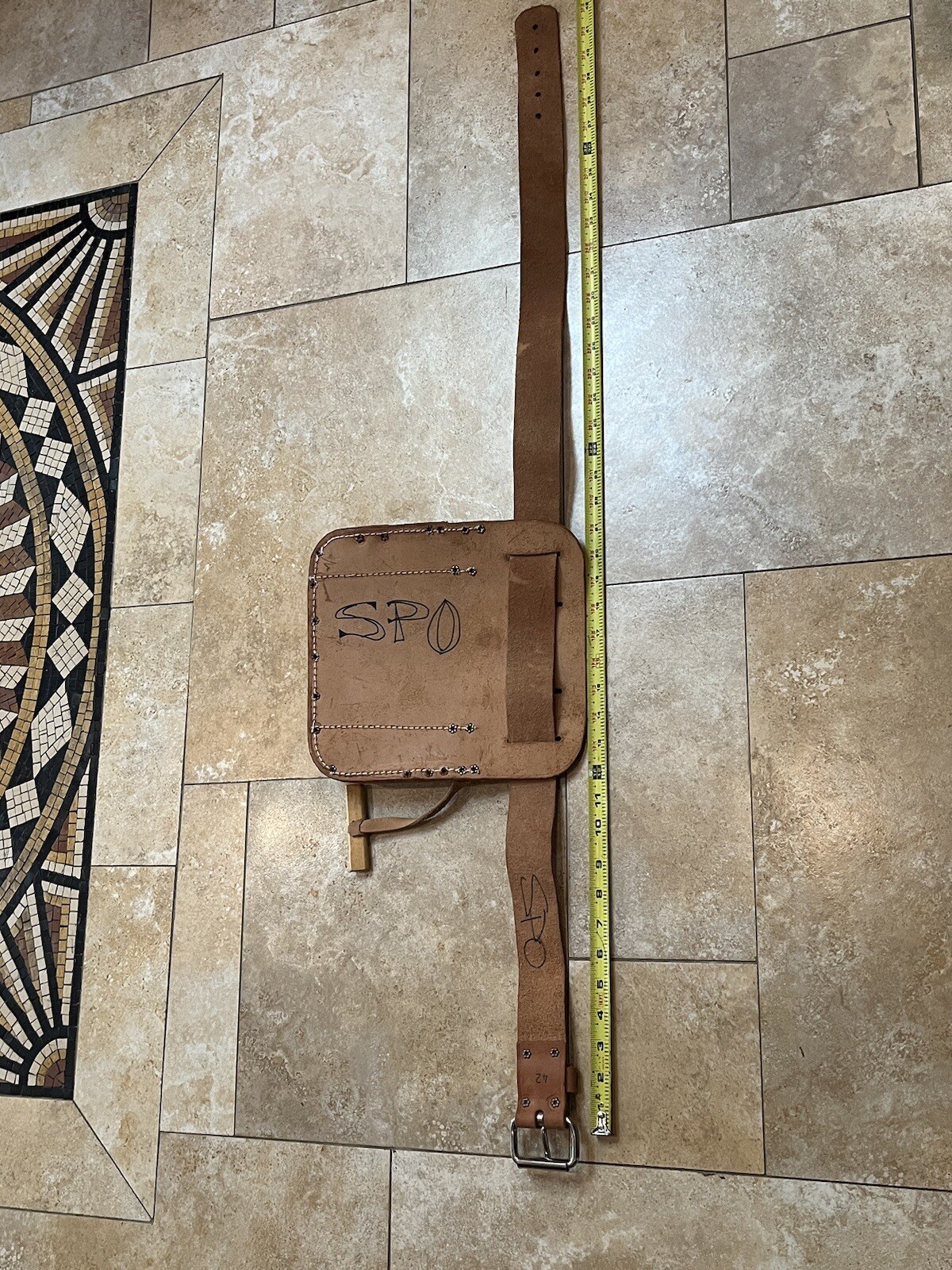 Leather Electrician’s Tool Belt Pouch And Belt, Never Used 42 Inches
