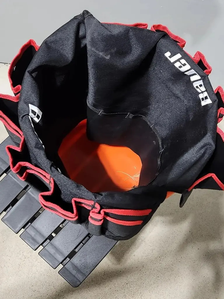 NEW Bauer Black / Red Color Tool Bucket Bag Work Tote Pockets Storage Organizer