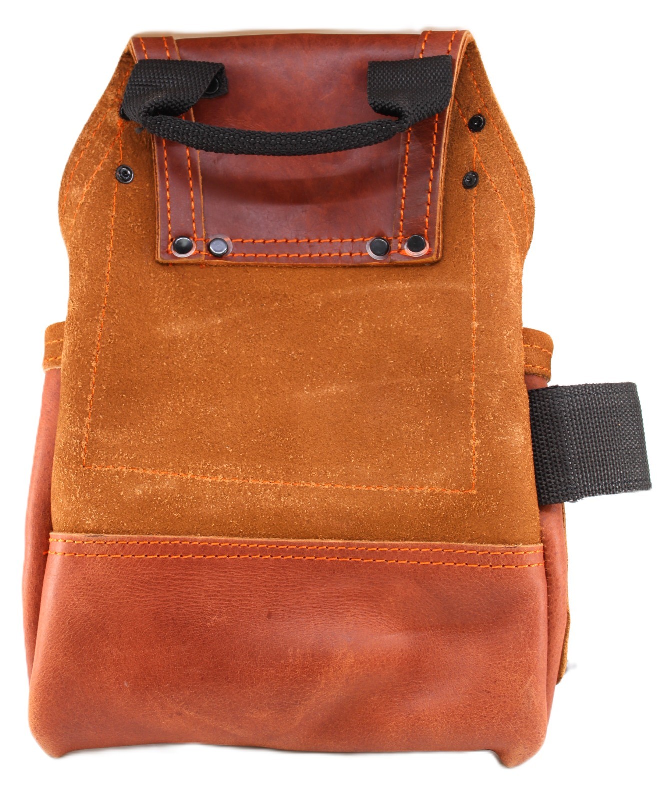 USA Pro Tools Top Grain Leather Tool Pouch with Nylon Handle 4-Pocket Dark Brown