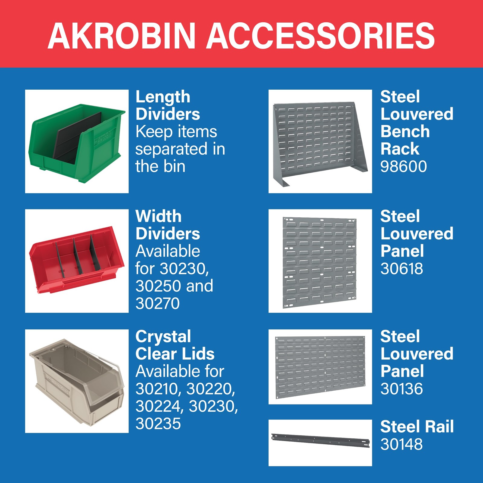 30210 AkroBins Plastic Storage Bins, SpaceSaving Stackable Bins for Garage, P…