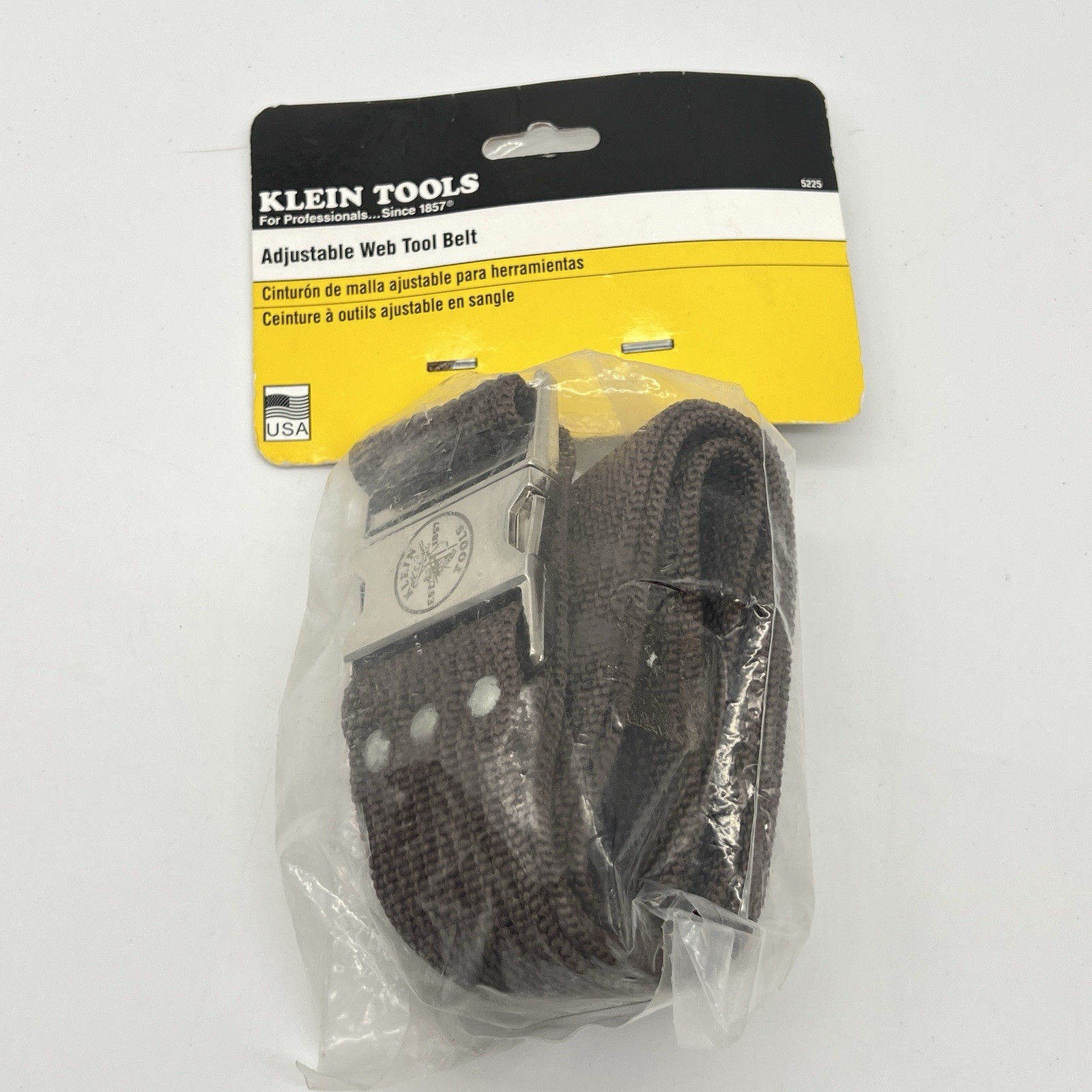Vtg Klein Tools Adjustable Tool Belt Fits Waist Up to 48 Inches Brown Webbing