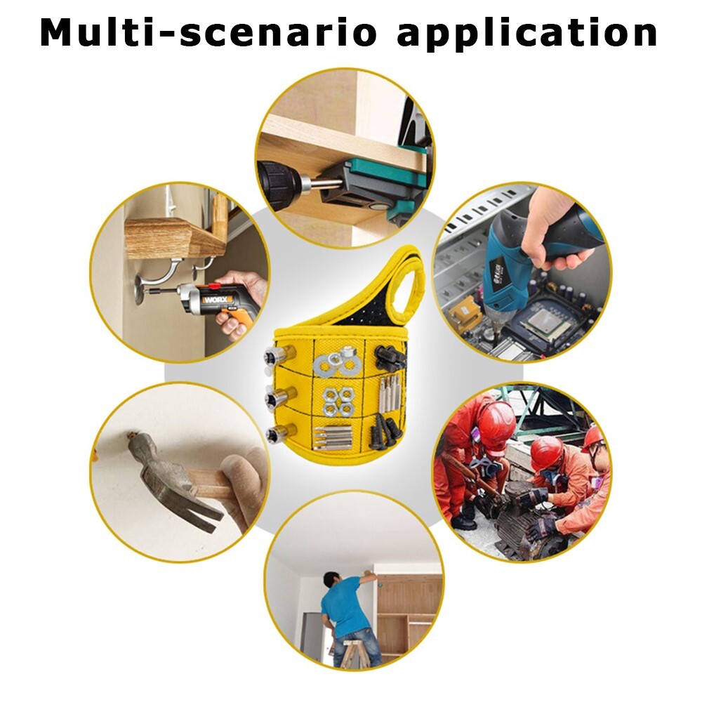 Premium Quality Stable Easy to Use Thumb-Wrapped Magnetic Tool Storage Wristband