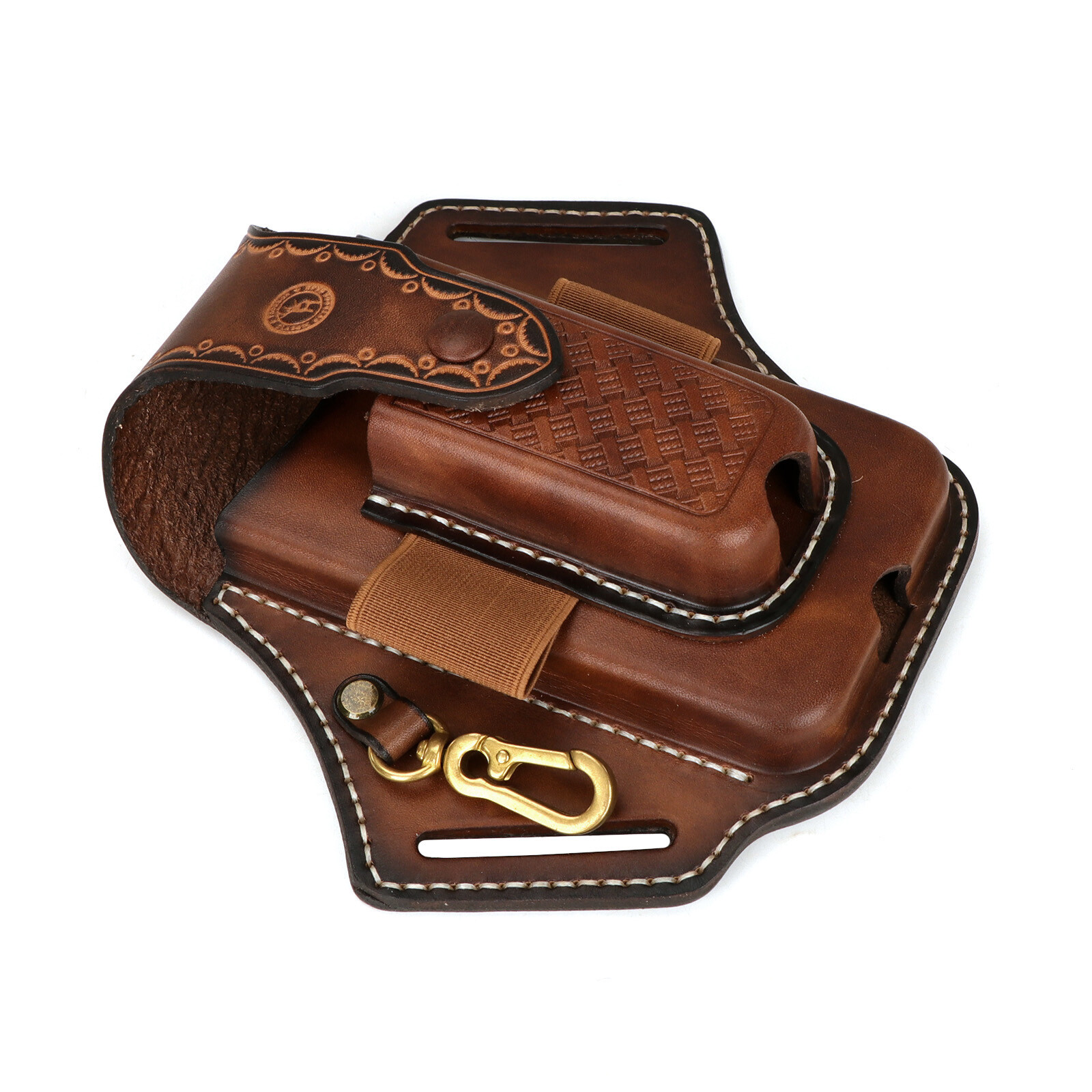 Tourbon Leather EDC Multitool Carry Sheath Belt Holster Pen Pouch Phone Case