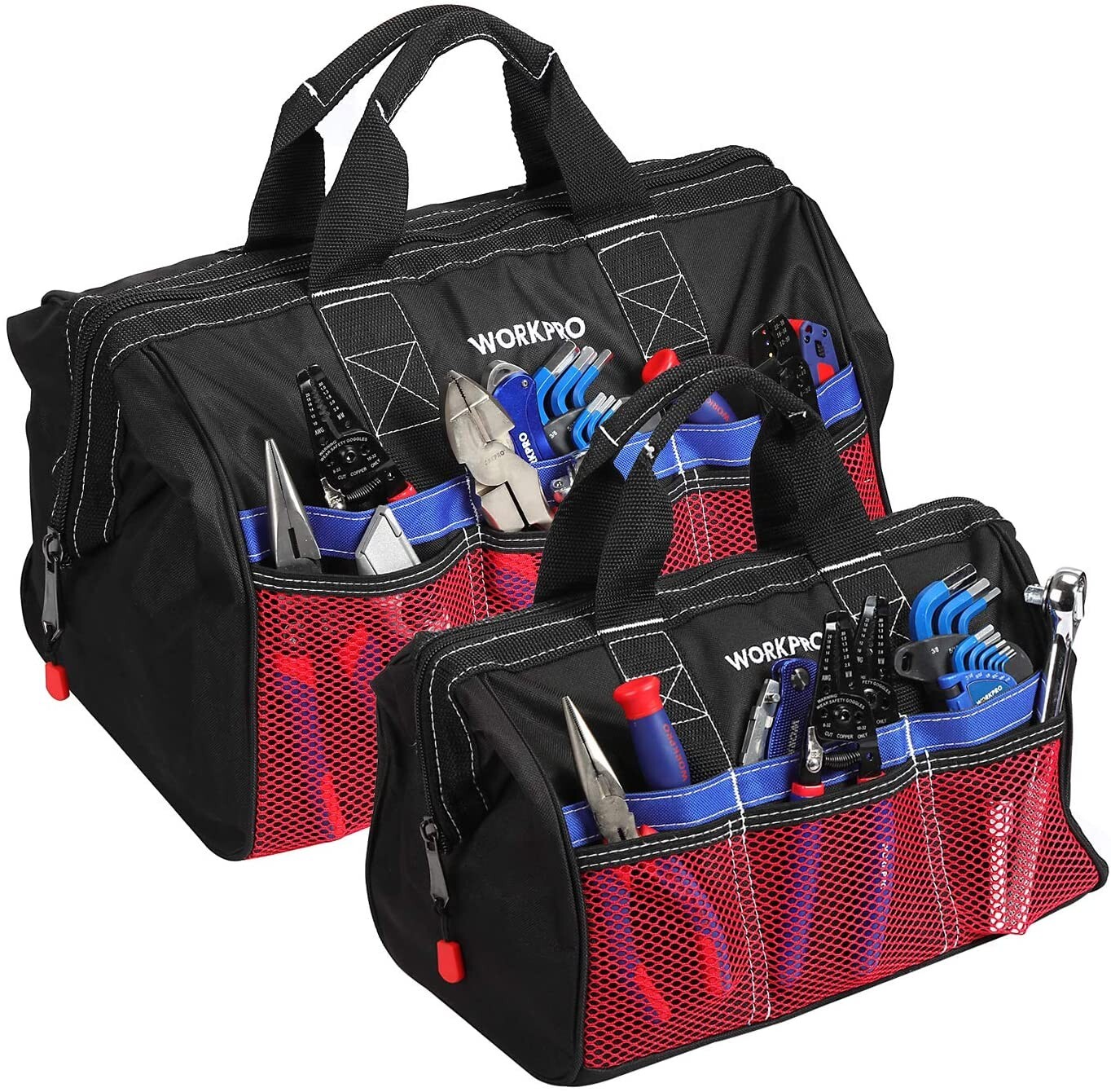 2Pack 13-inch 18-inch Heavy Duty Tool Bag Tool Storage Bag Oxford Wide Mouth Bag