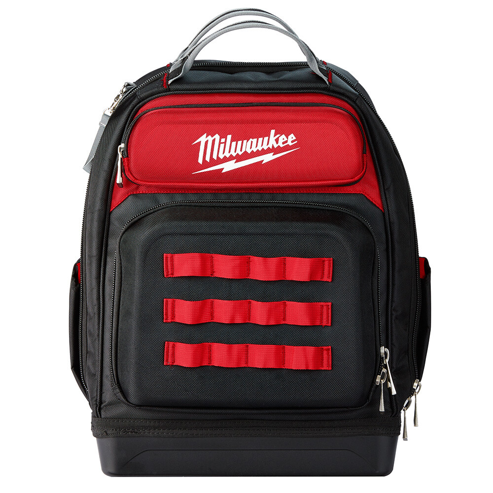 Milwaukee 48-22-8201 48-Pocket Hard Molded Ultimate Jobsite Backpack, Black/Red