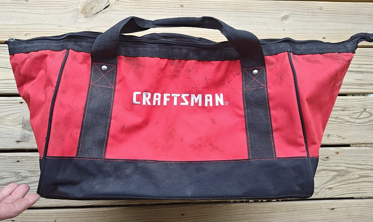20V Craftsman 18x11x10 Red And Black Large Tool Bag (Padded Bottom) With Handle