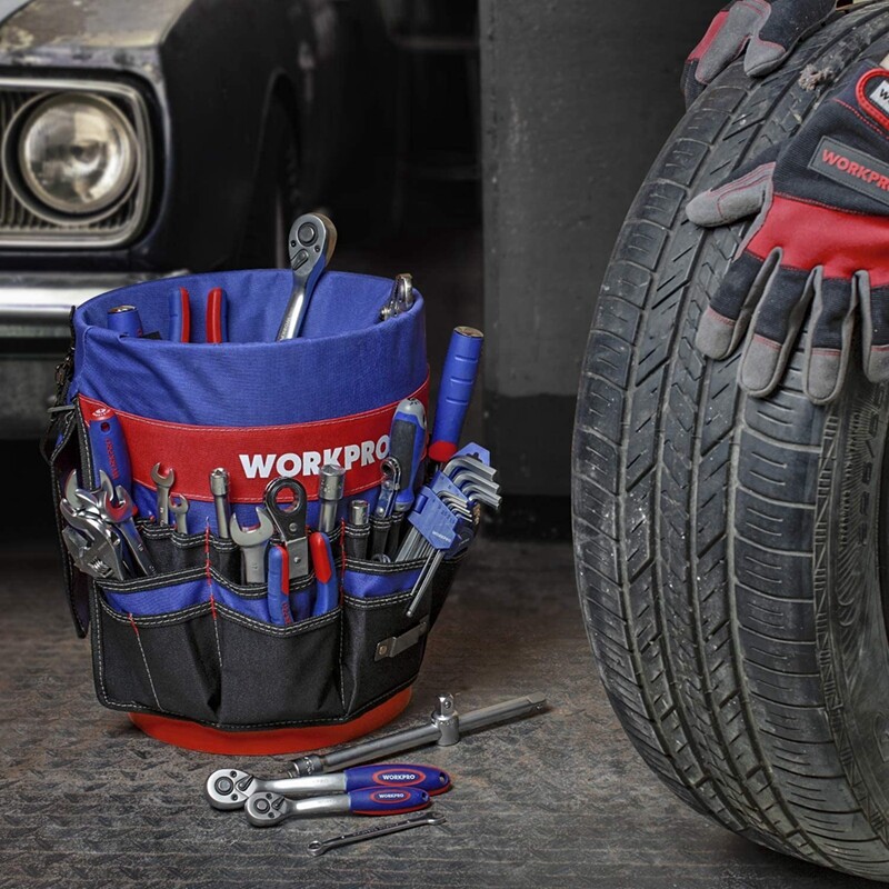 Bucket Tool Organizer Tool Storage Bag with 51 Pockets Fits 3.5-5 Gallons Bucket