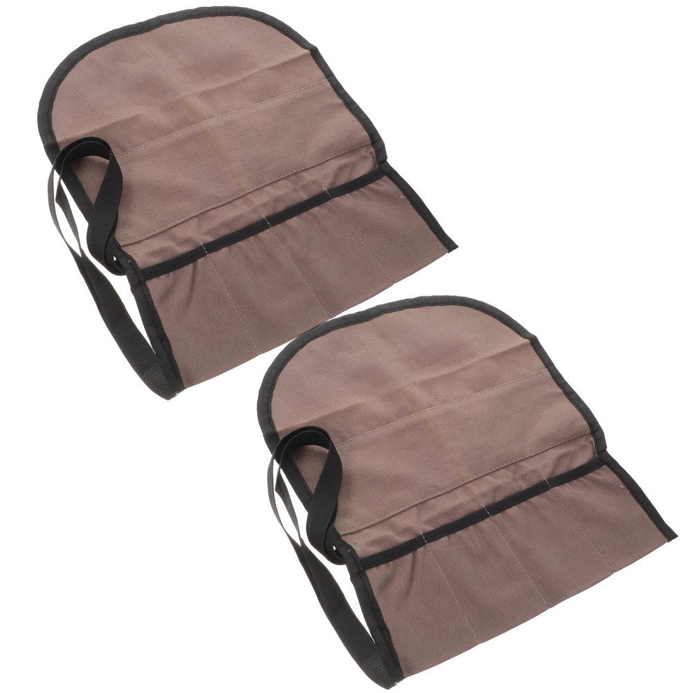 2Pcs Wear-Resistant Canvas Tool Roll Bag Organizer for Screwdrivers and Wrenches