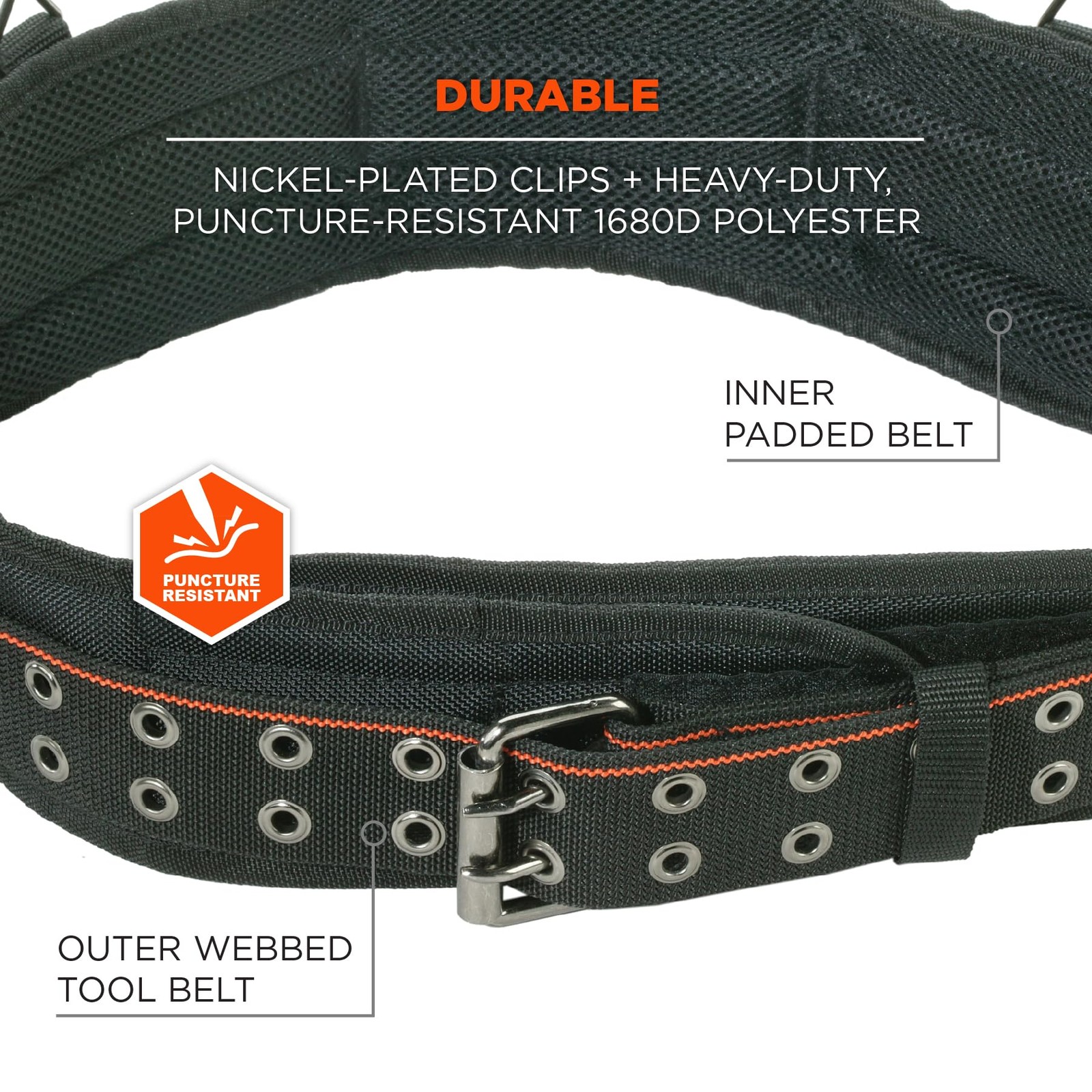 Arsenal 5555 5Inch Padded Base Layer Work Tool Belt Large Black Heavy Duty
